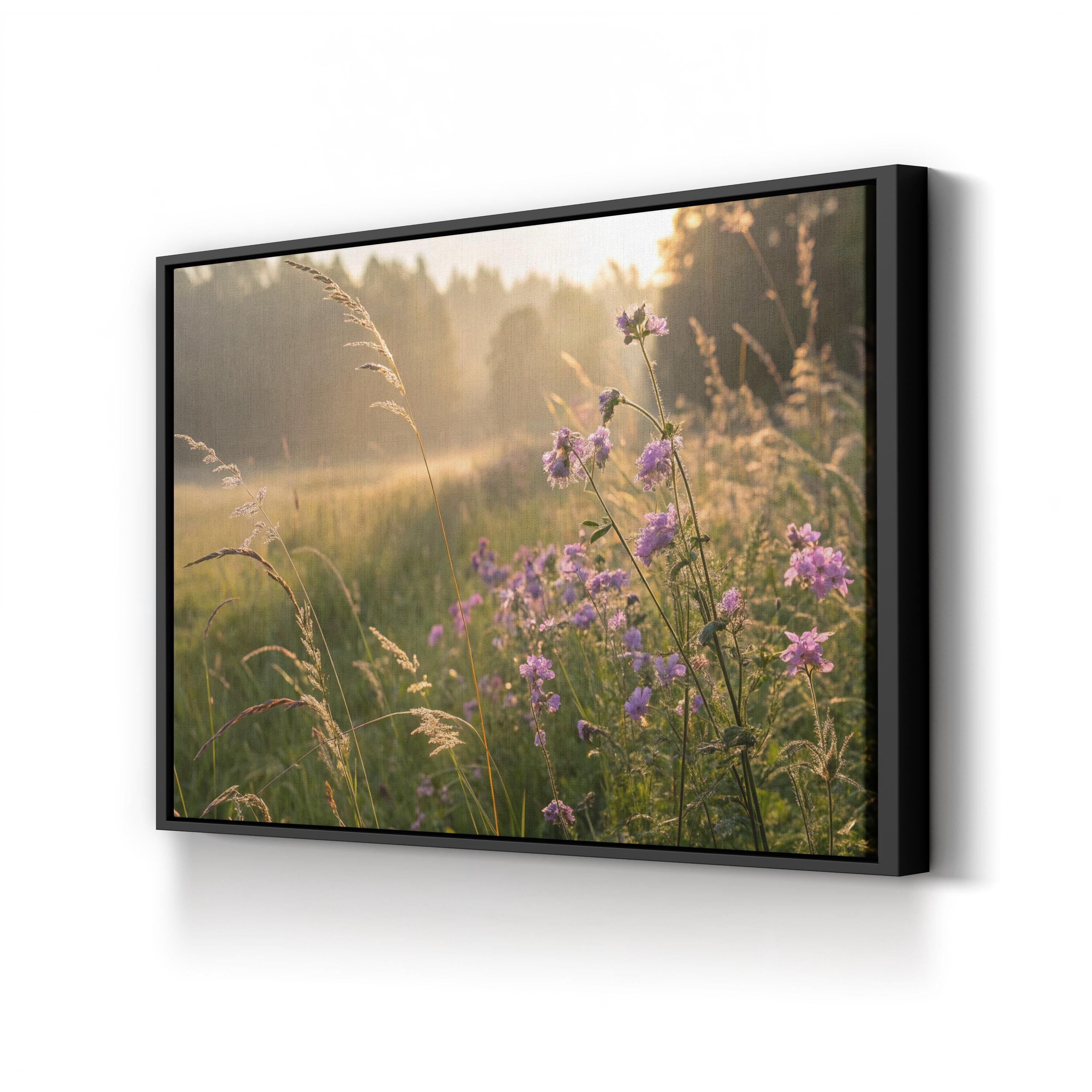 Morning Meadow Dawn – Vintage Photography Wall Art | Peaceful Nature Canvas Print