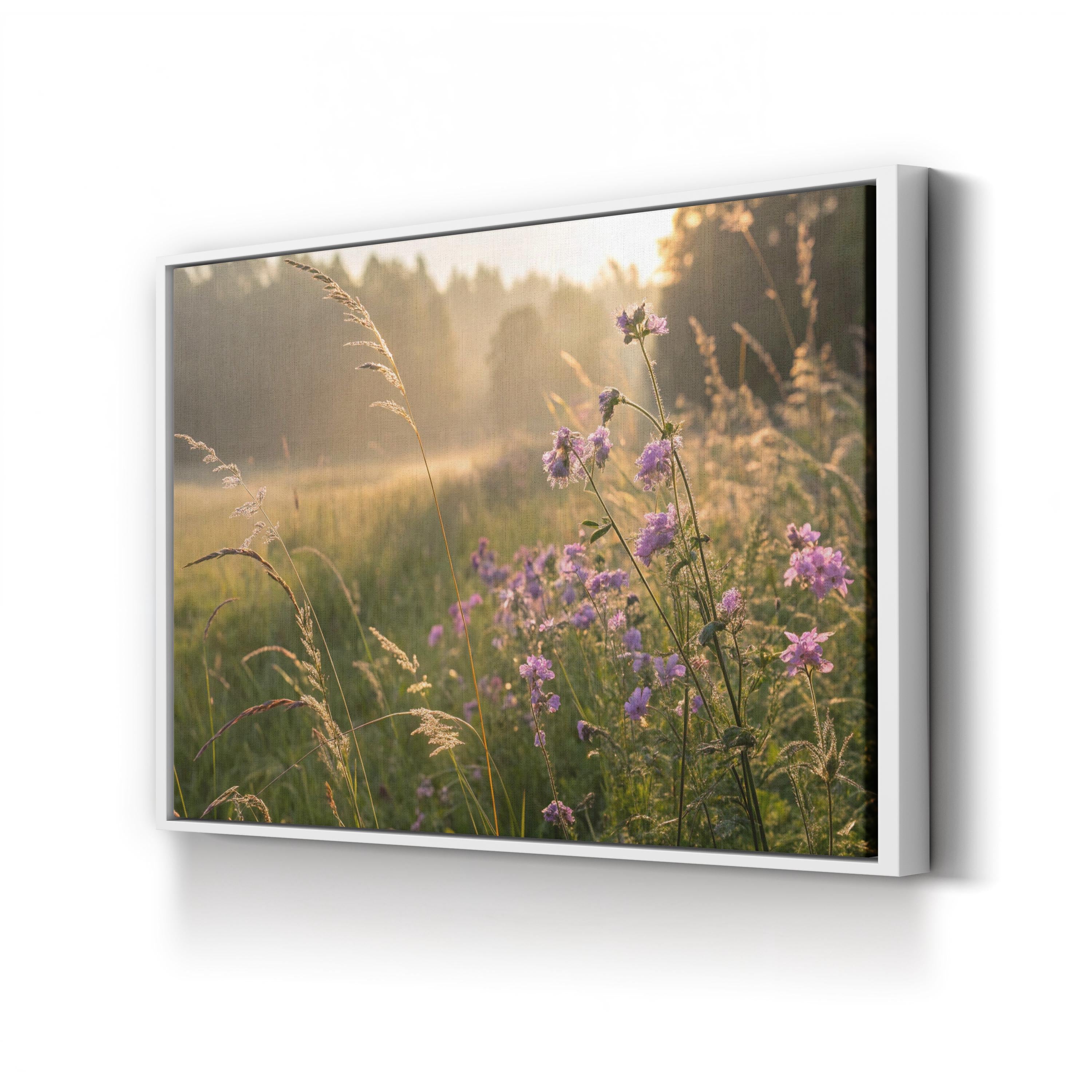 Morning Meadow Dawn – Vintage Photography Wall Art | Peaceful Nature Canvas Print