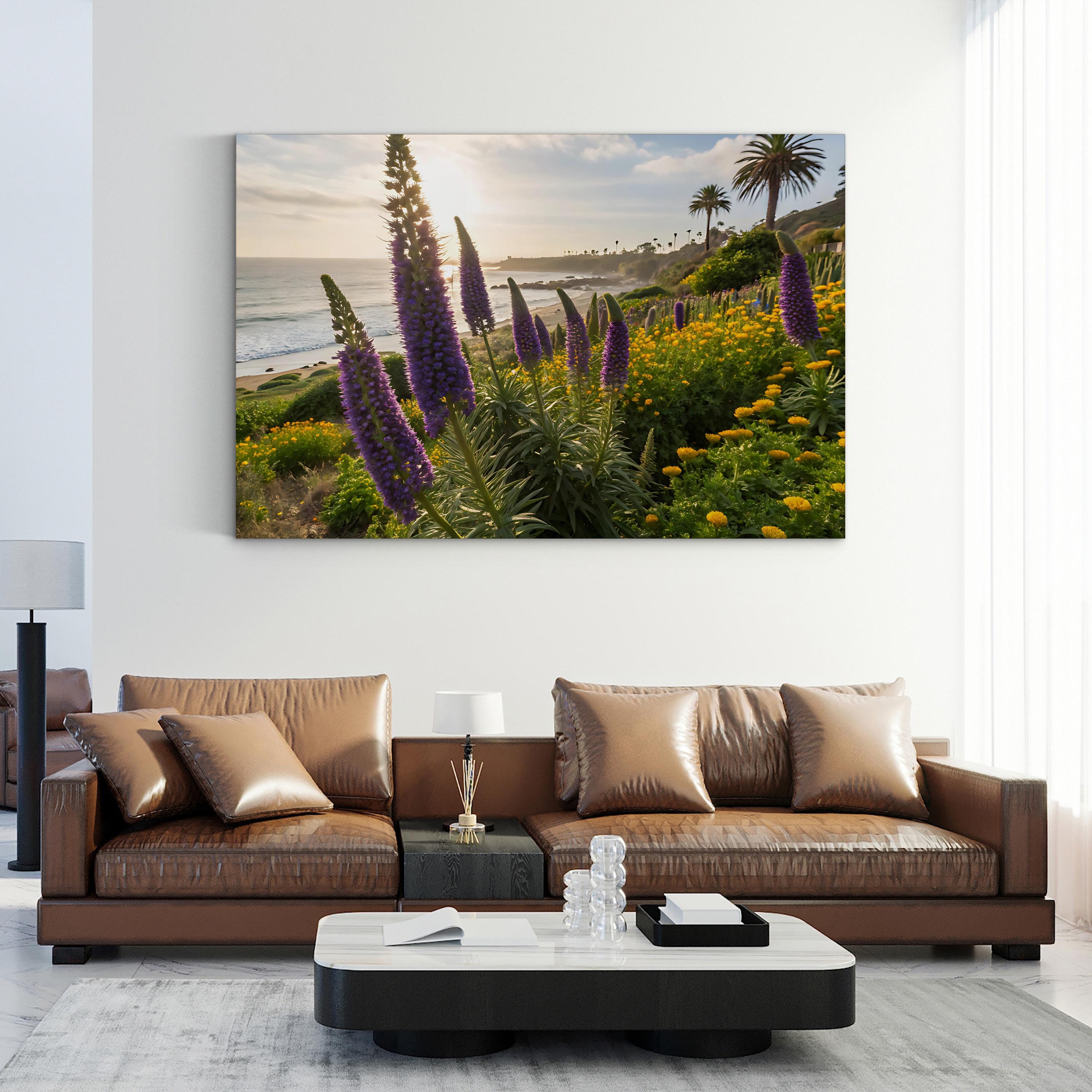 Laguna Beach Spring Wildflowers Canvas Wall Art — Laguna Beach California Coastal Landscape Print