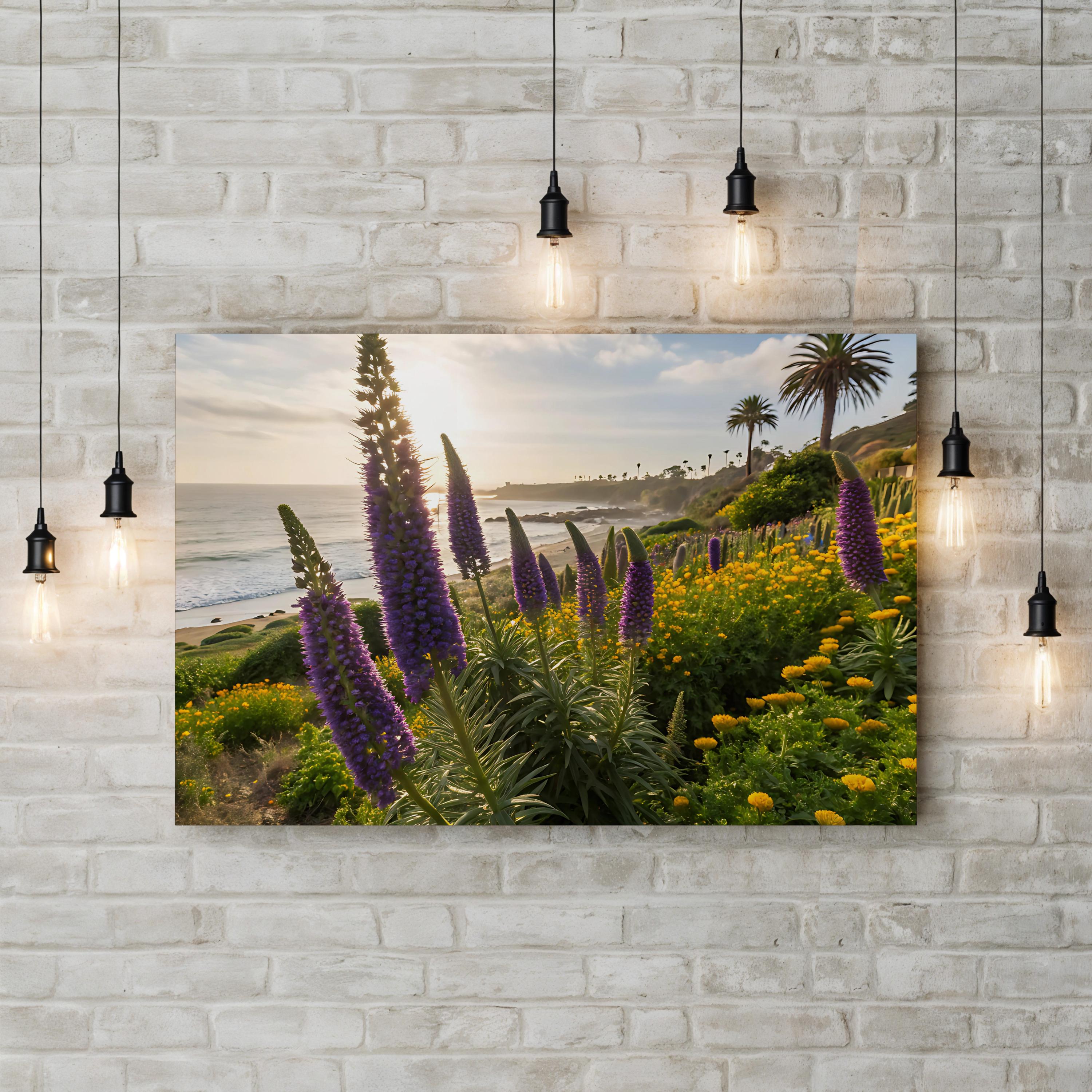 Laguna Beach Spring Wildflowers Canvas Wall Art — Laguna Beach California Coastal Landscape Print