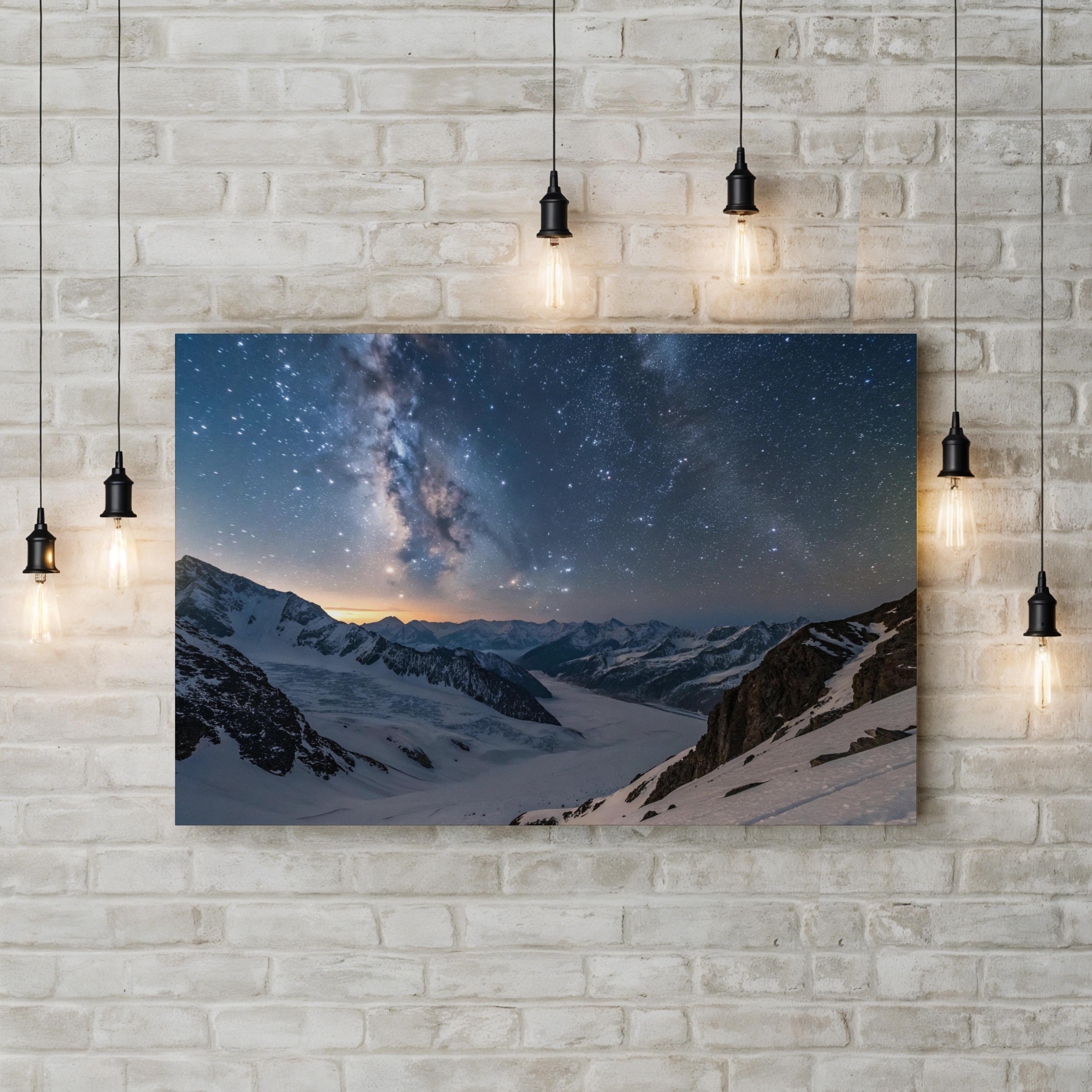Saint-Véran Observatory Starry Night – Vintage Photography Wall Art | Mountain Canvas Print