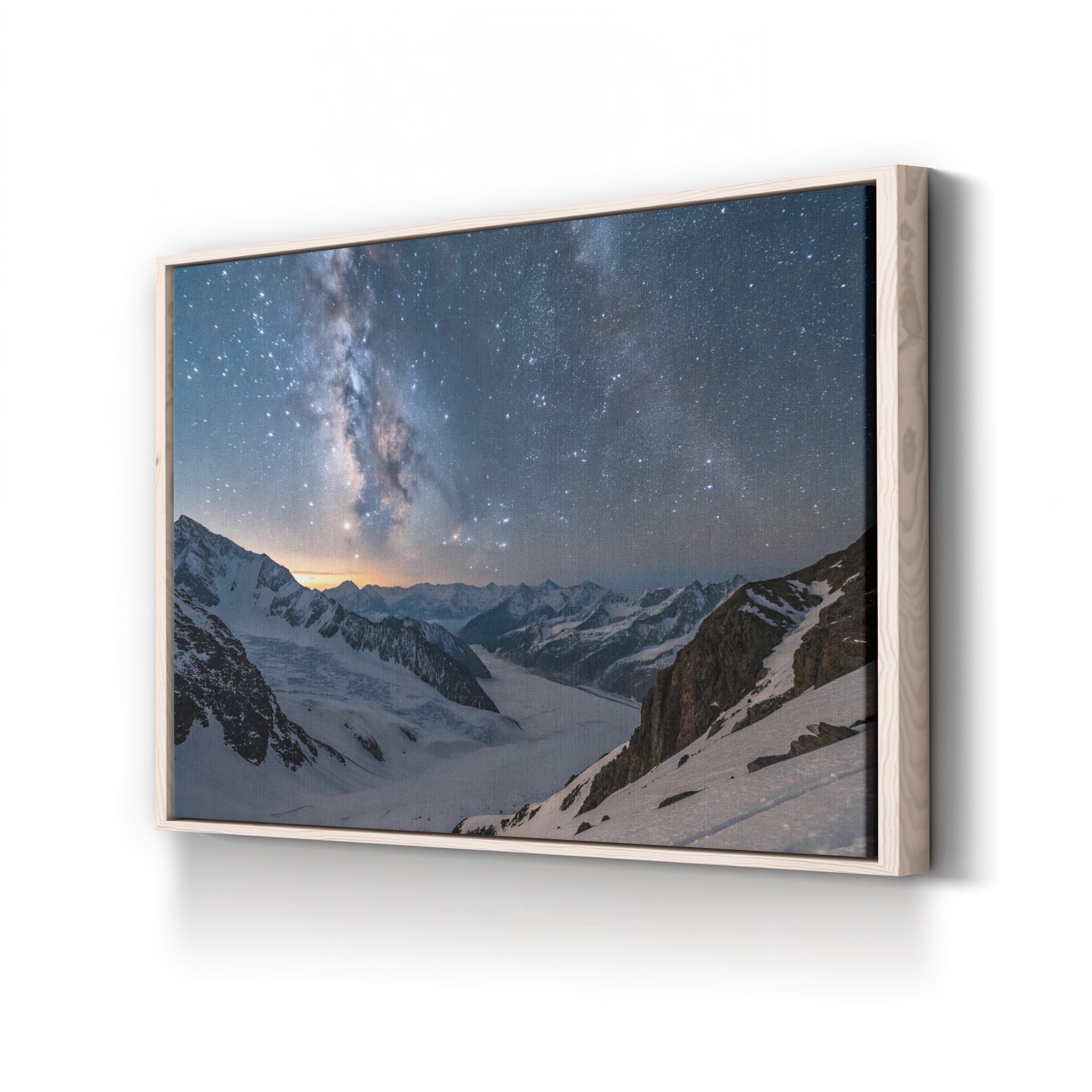 Saint-Véran Observatory Starry Night – Vintage Photography Wall Art | Mountain Canvas Print