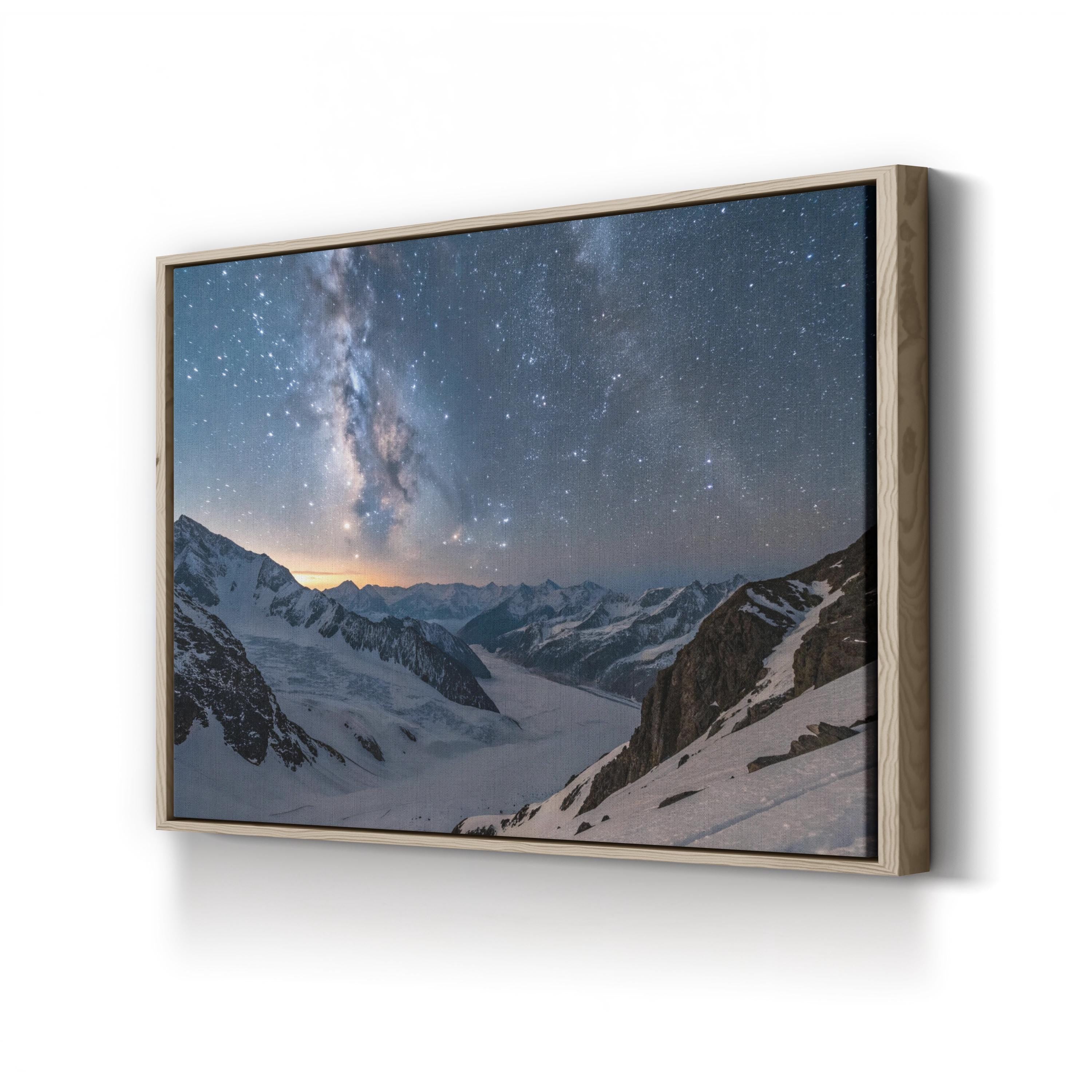 Saint-Véran Observatory Starry Night – Vintage Photography Wall Art | Mountain Canvas Print