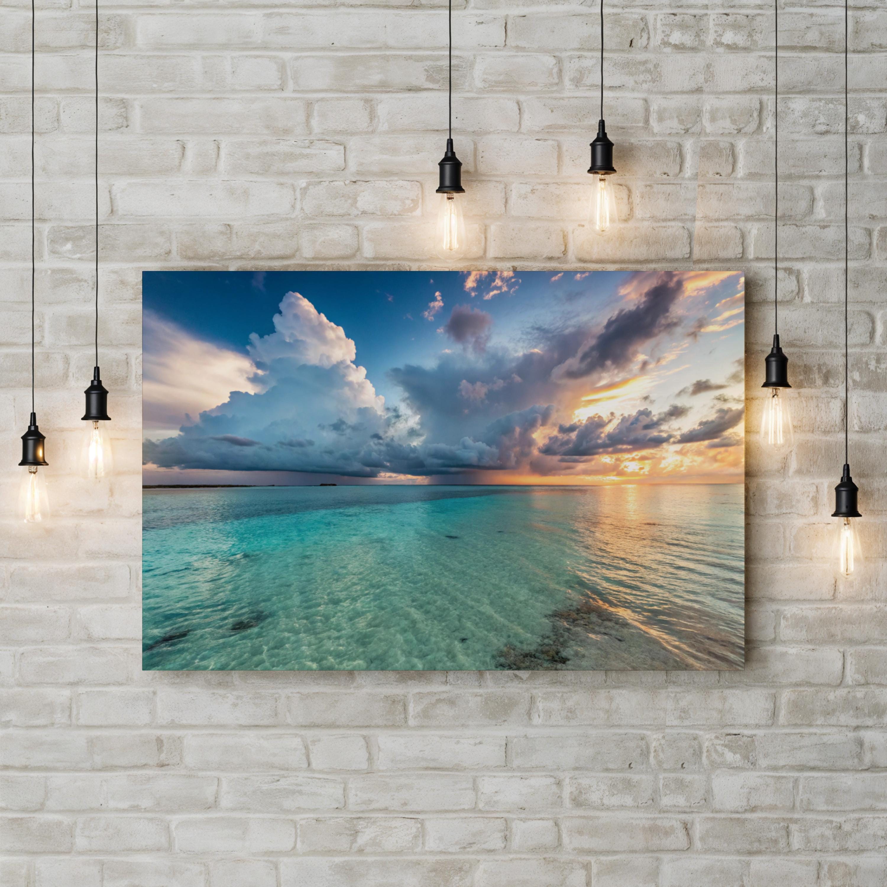 Serene Ocean View in the Caribbean Sea Coastal Seascape Photography