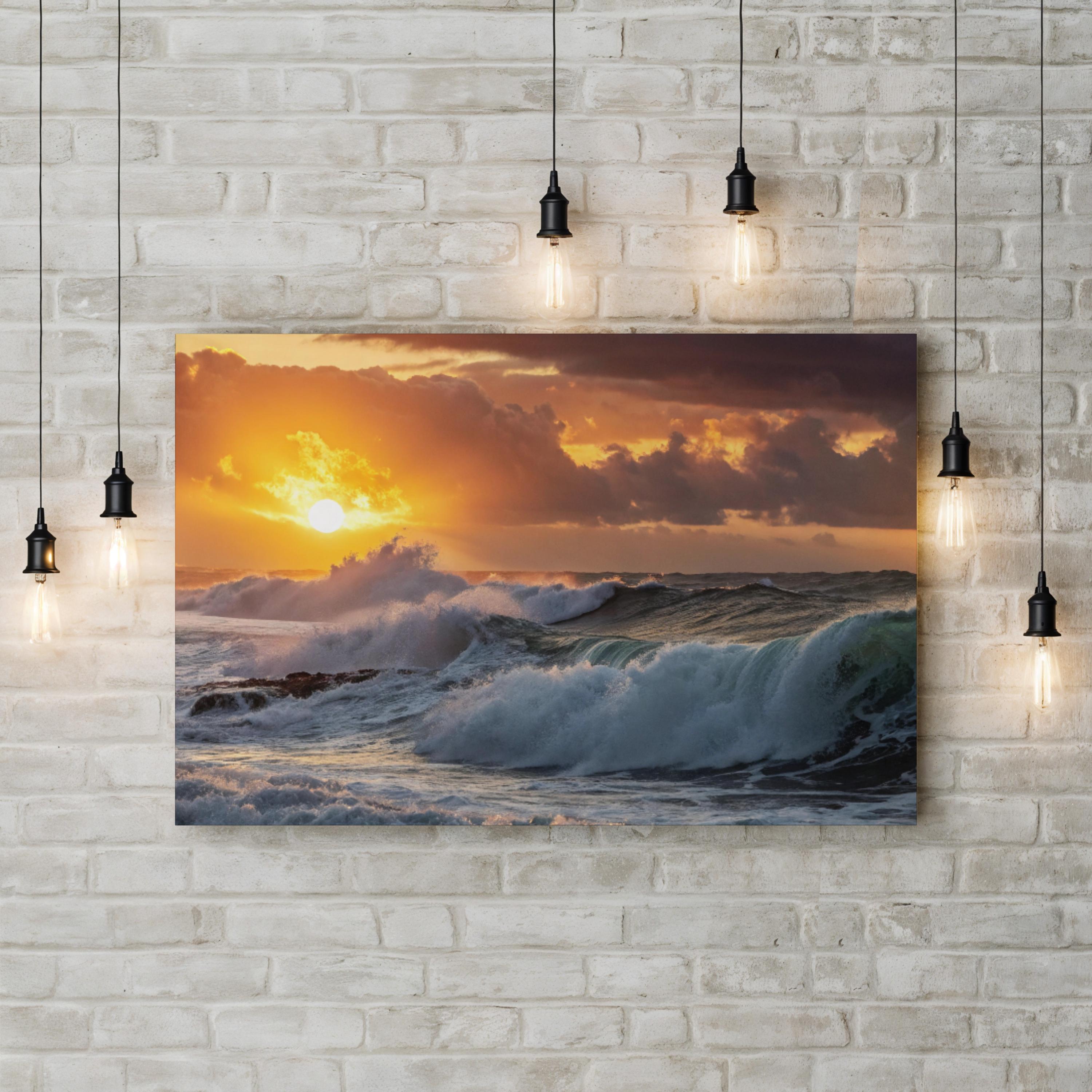 Ocean Sunrise Canvas Print – Coastal Beach Seascape