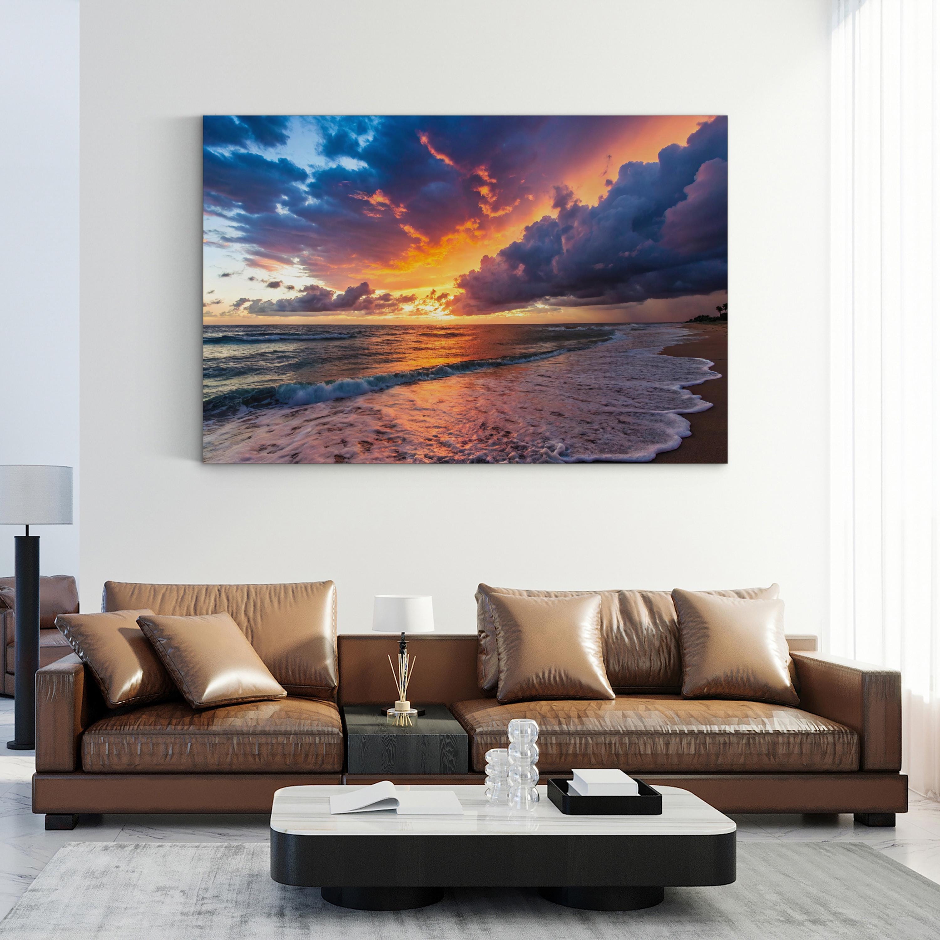 Ocean Sunset Canvas Print – Coastal Beach Seascape