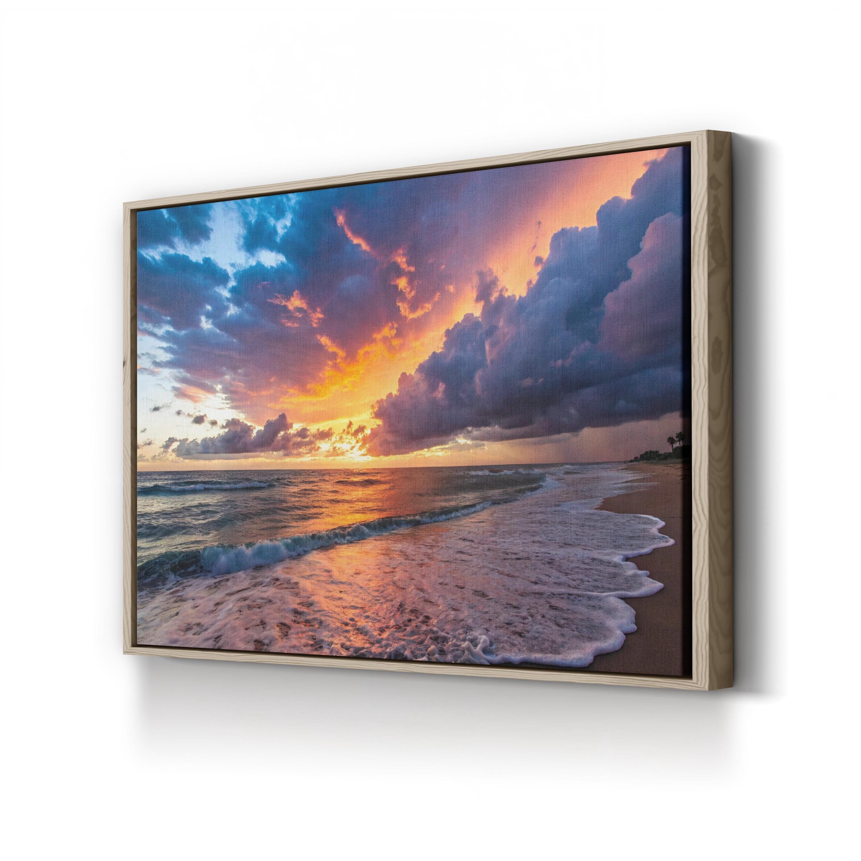 Ocean Sunset Canvas Print – Coastal Beach Seascape