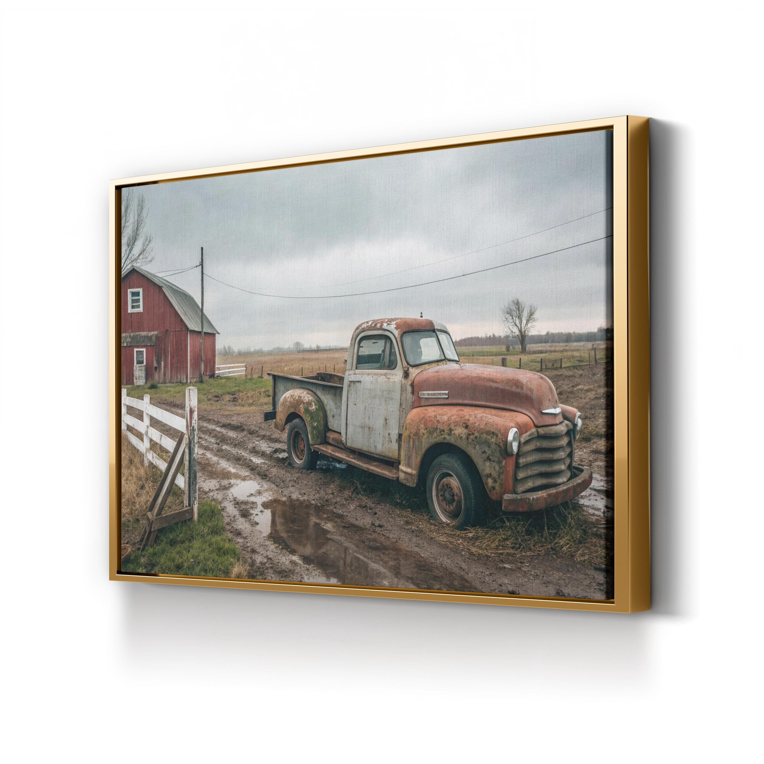 Wisconsin Farm Truck – Vintage Photography Wall Art | Rustic Barn Canvas Print