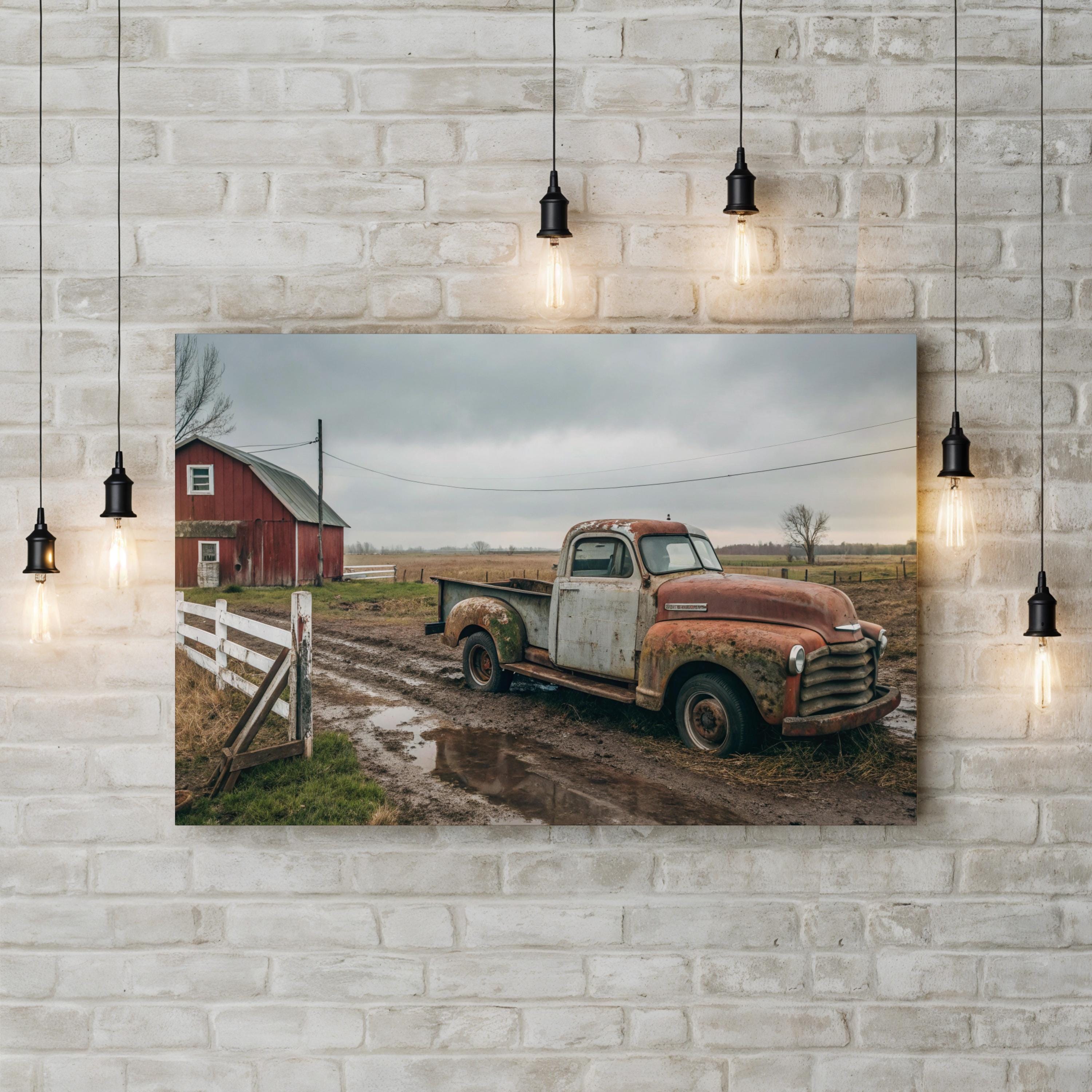 Wisconsin Farm Truck – Vintage Photography Wall Art | Rustic Barn Canvas Print