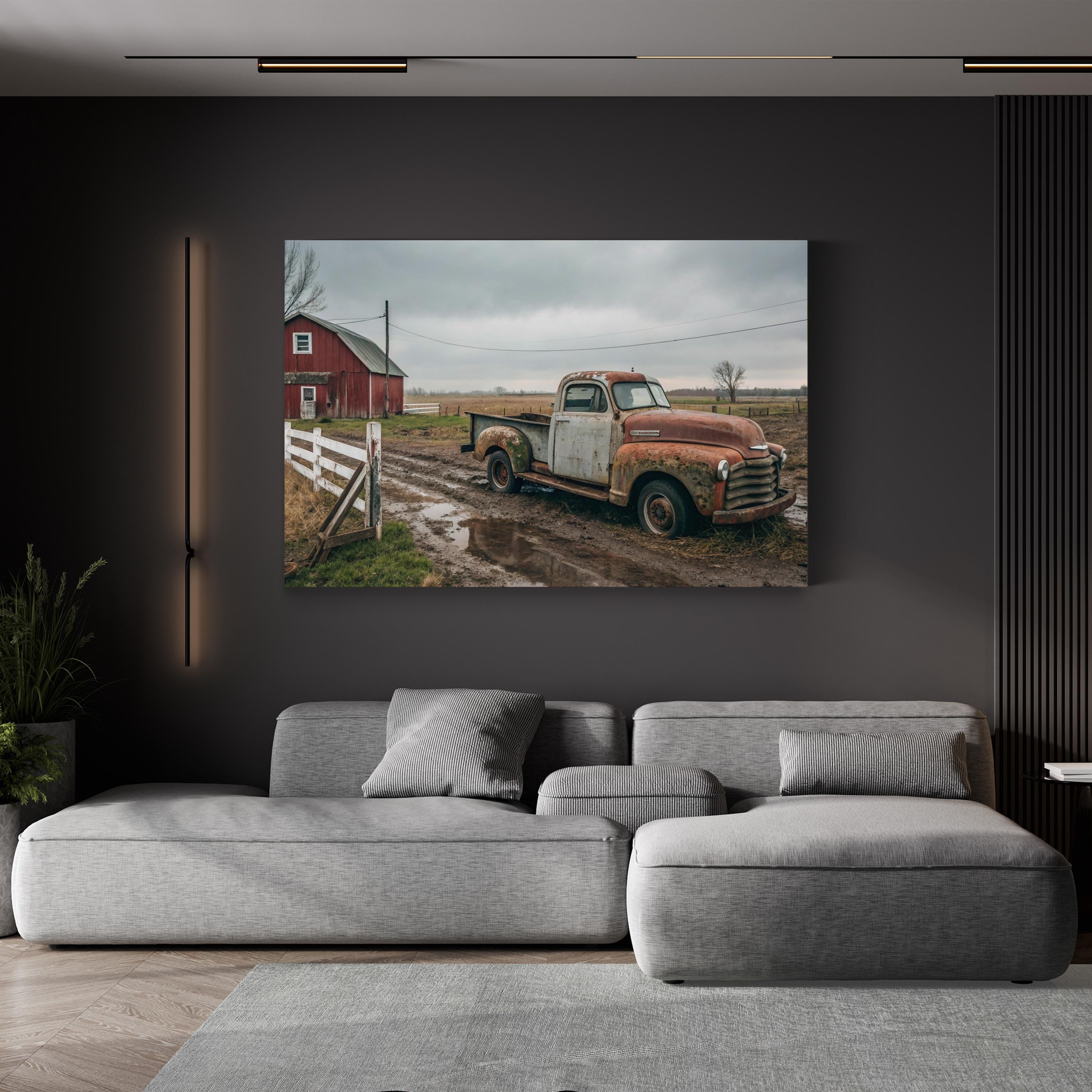 Wisconsin Farm Truck – Vintage Photography Wall Art | Rustic Barn Canvas Print
