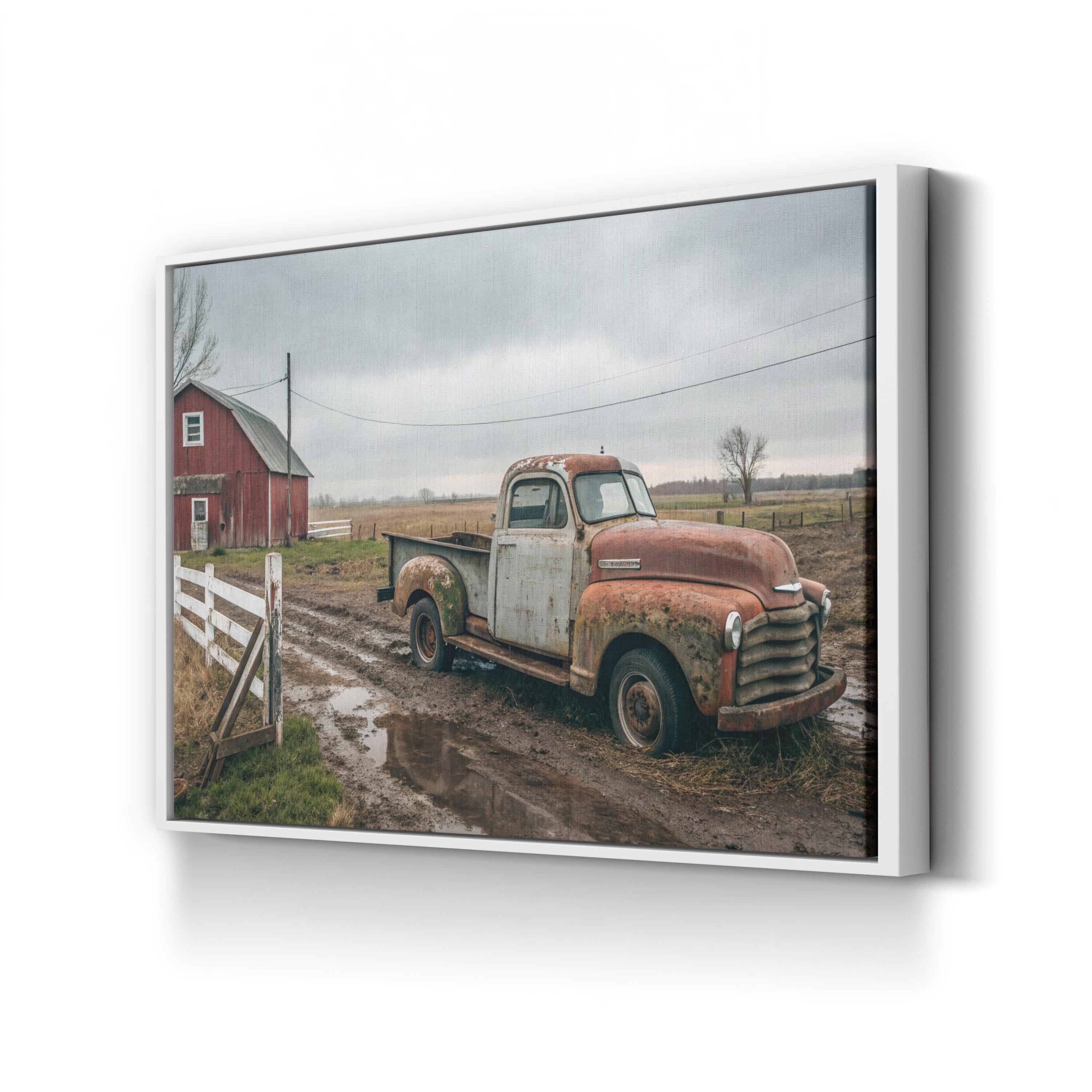 Wisconsin Farm Truck – Vintage Photography Wall Art | Rustic Barn Canvas Print
