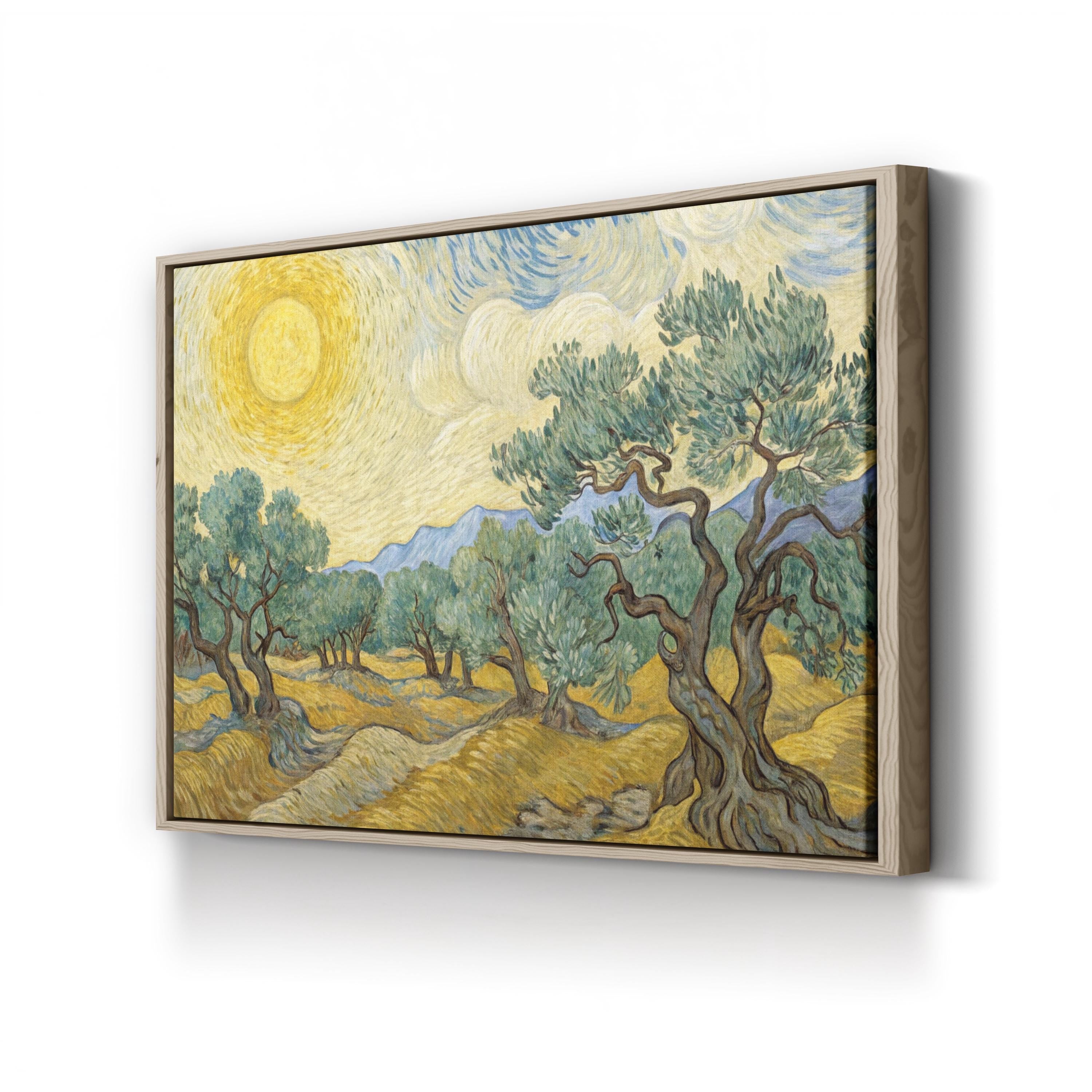 Mediterranean Olive Trees – Period Illustration Wall Art | Rustic Landscape Canvas Print
