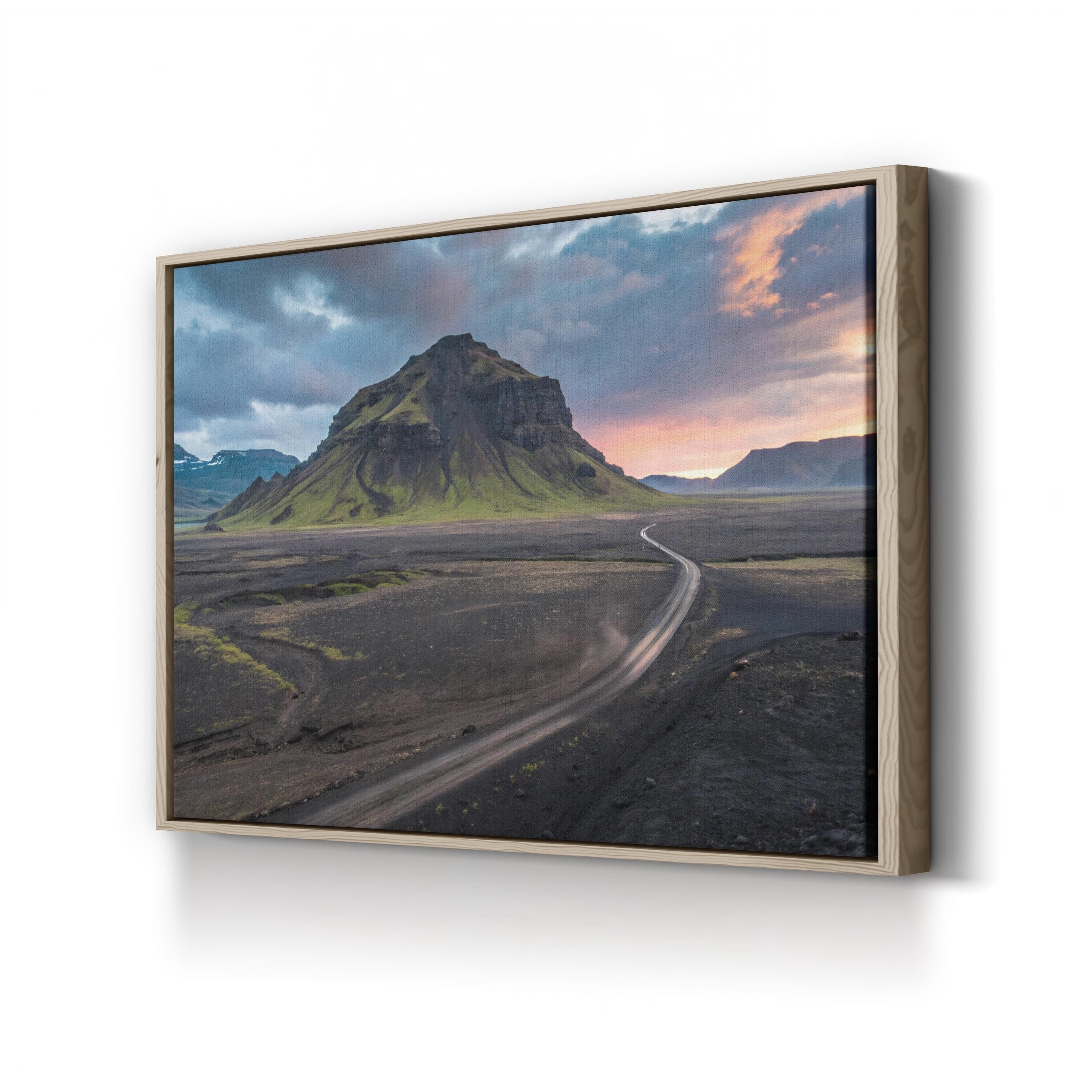 Iceland Mountain Road – Vintage Photography Wall Art | Scenic Landscape Canvas Print