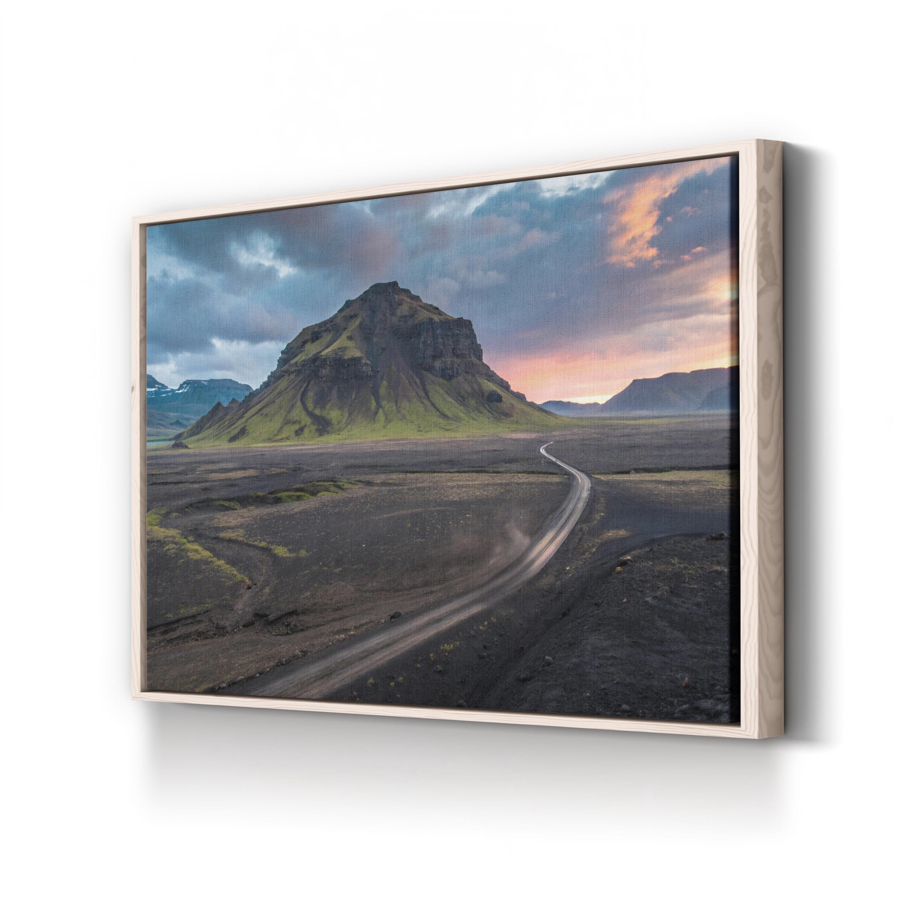 Iceland Mountain Road – Vintage Photography Wall Art | Scenic Landscape Canvas Print