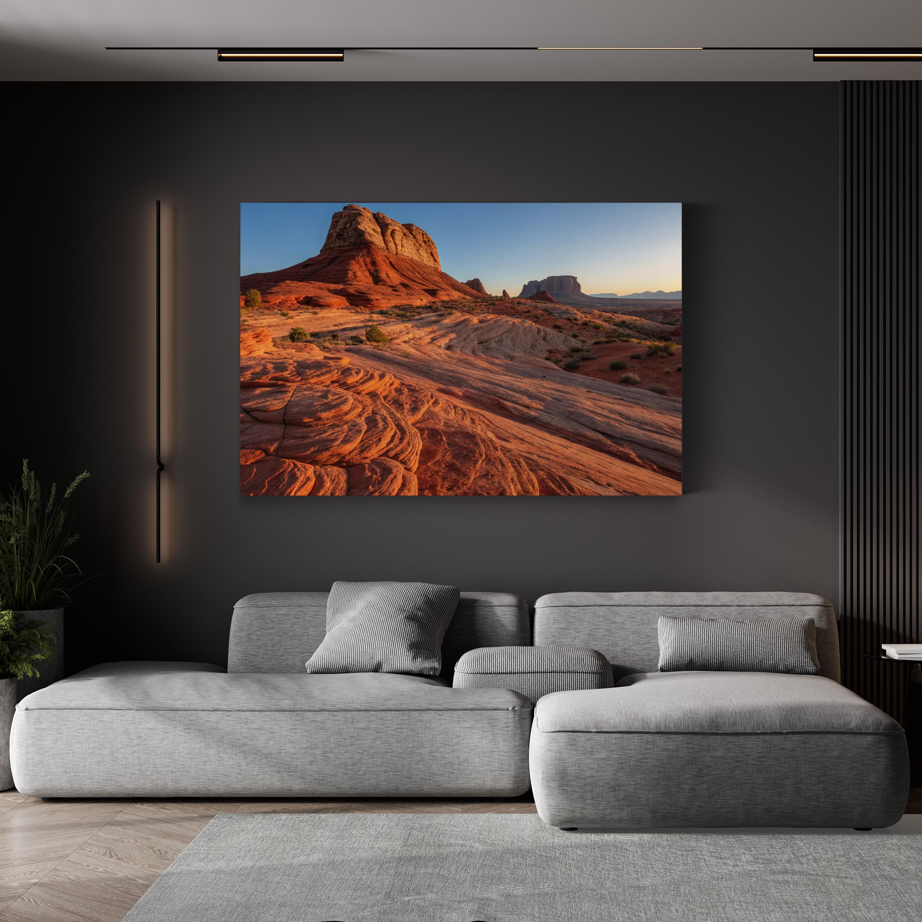America's Gibraltar Red Rock – Vintage Photography Wall Art | Desert Landscape Canvas Print