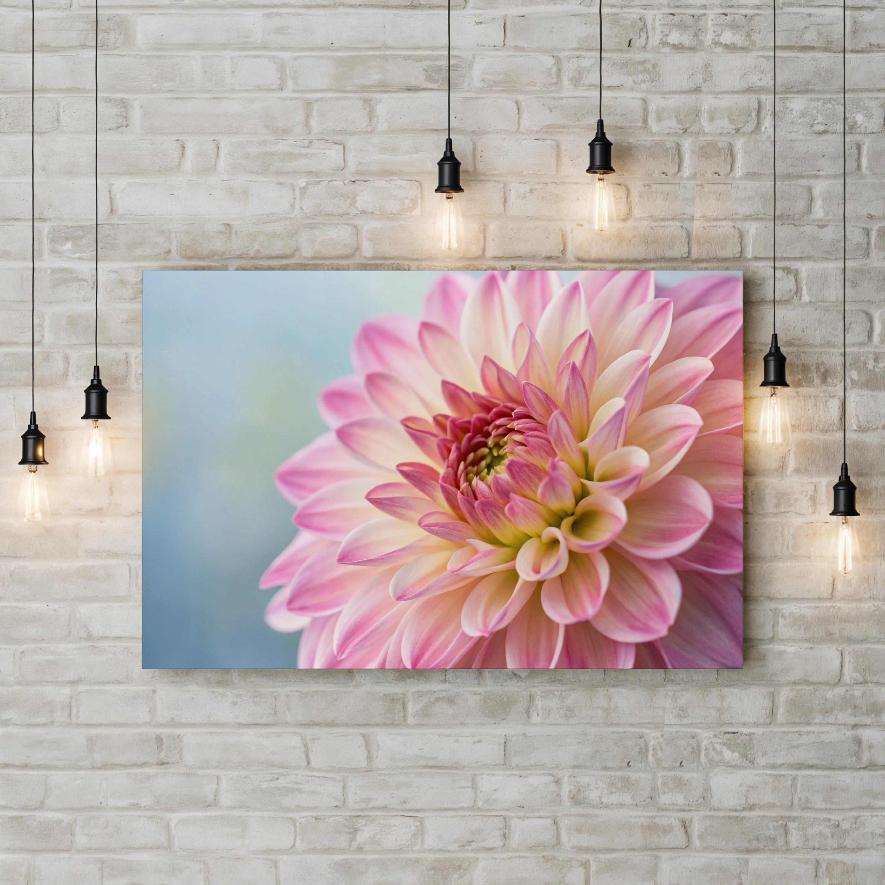 Pink Dahlia Canvas – Floral Photography Wall Art