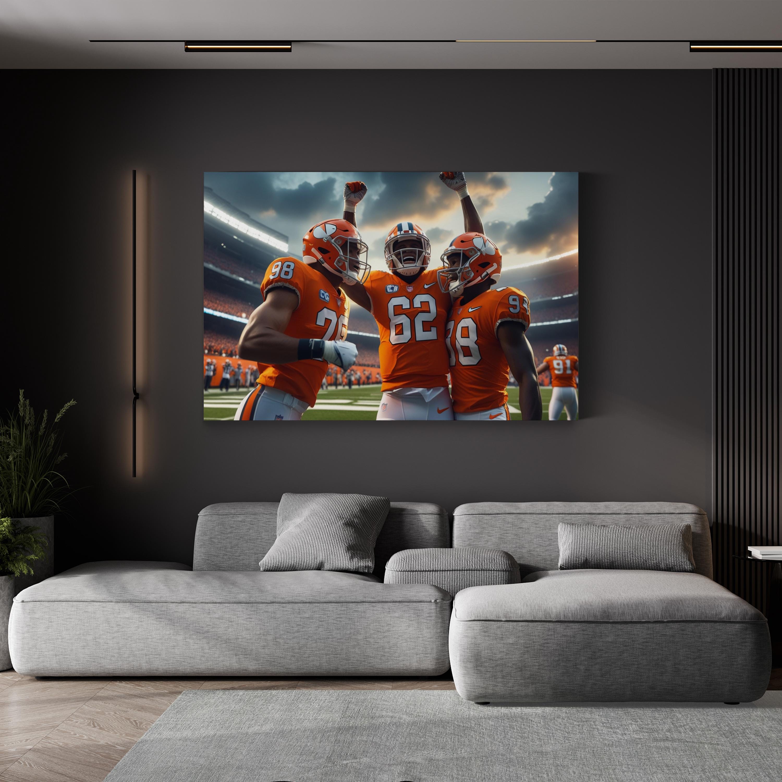 Football Team Celebration – Vintage Photography Wall Art | Sports Canvas Print