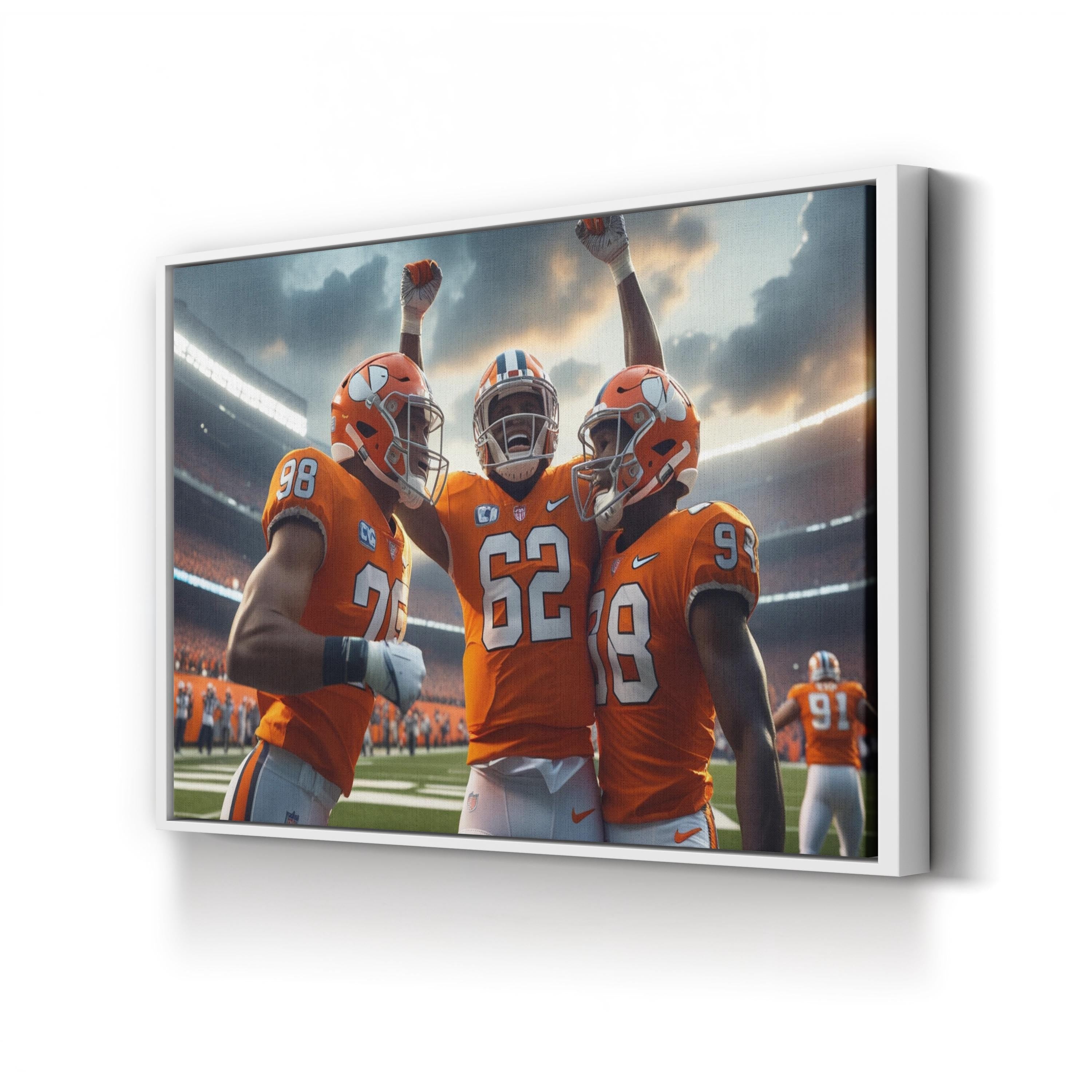 Football Team Celebration – Vintage Photography Wall Art | Sports Canvas Print