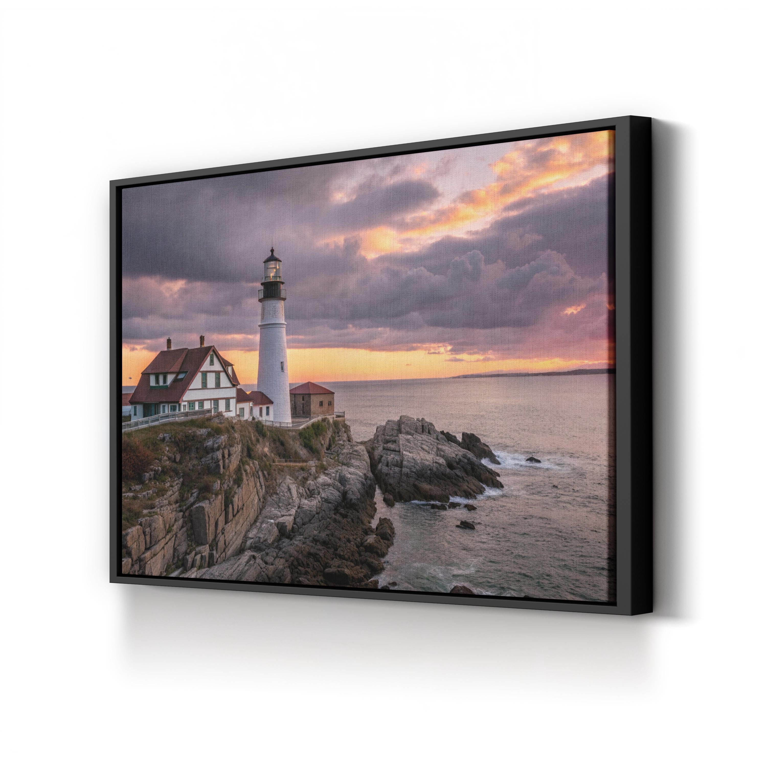 Portland Head Lighthouse, Cape Elizabeth Maine Wall Art — Atlantic Coastal Canvas Print