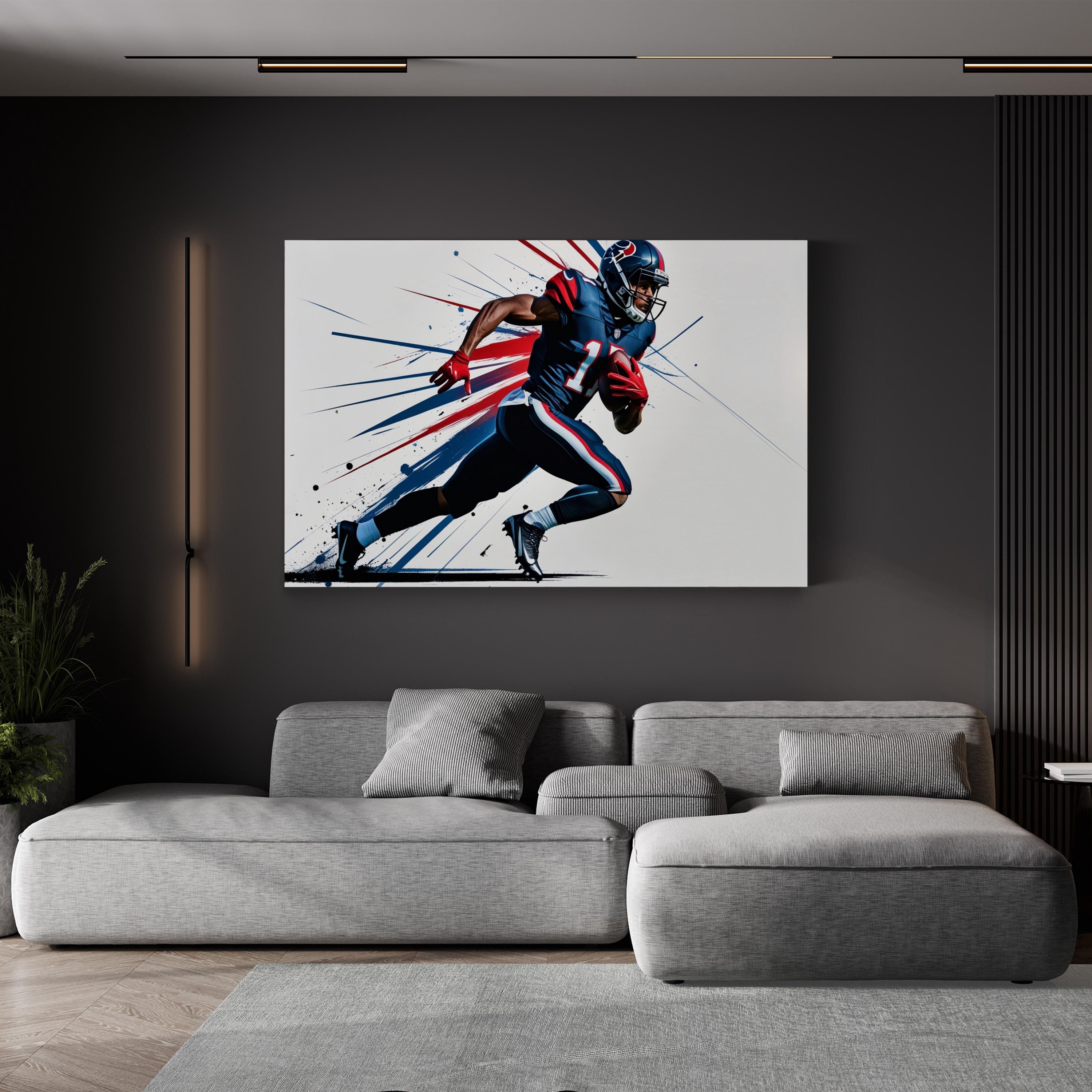 Athlete in Motion – Period Illustration Wall Art | Contemporary Sports Canvas Print