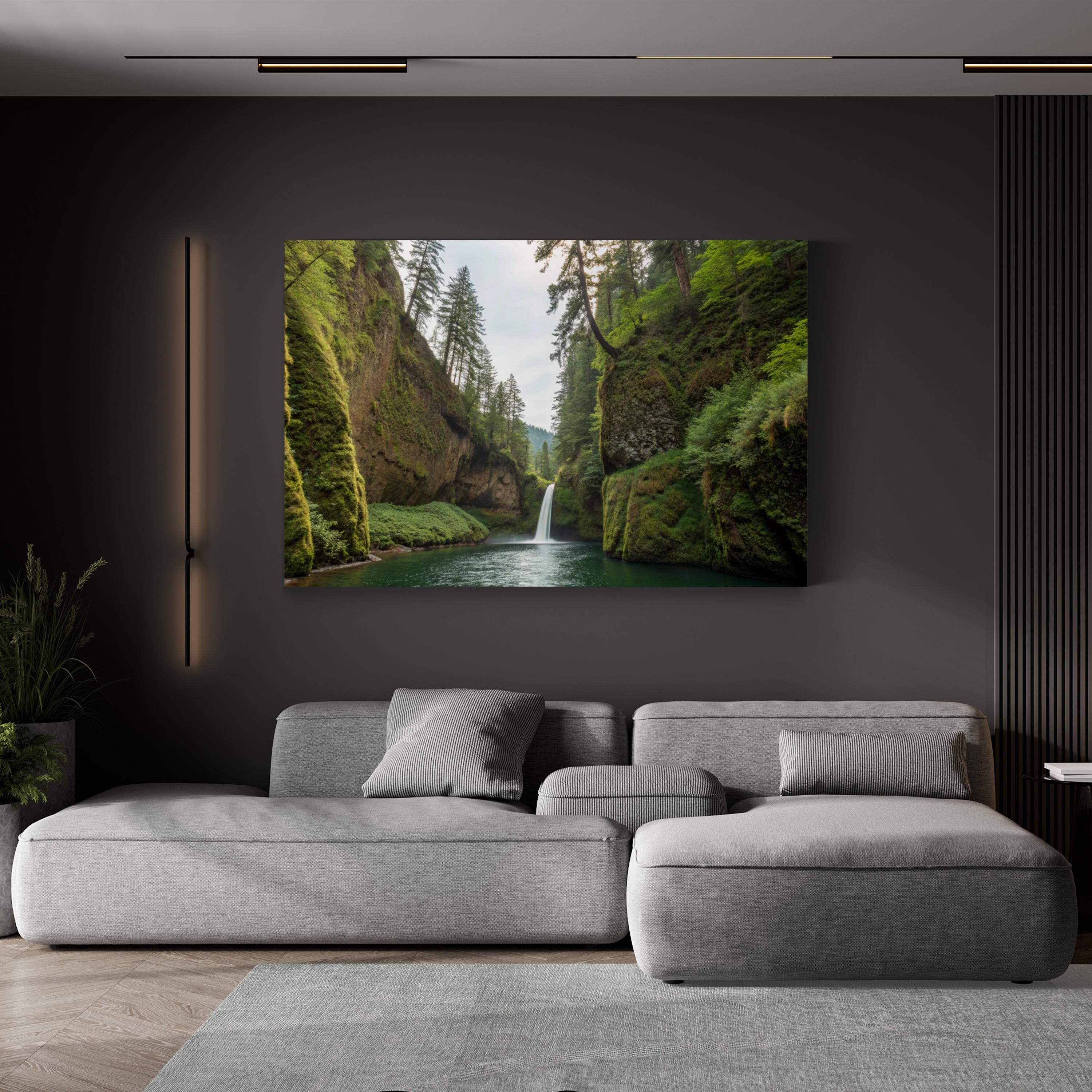Punch Bowl Falls – Vintage Photography Wall Art | Waterfall Landscape Canvas Print