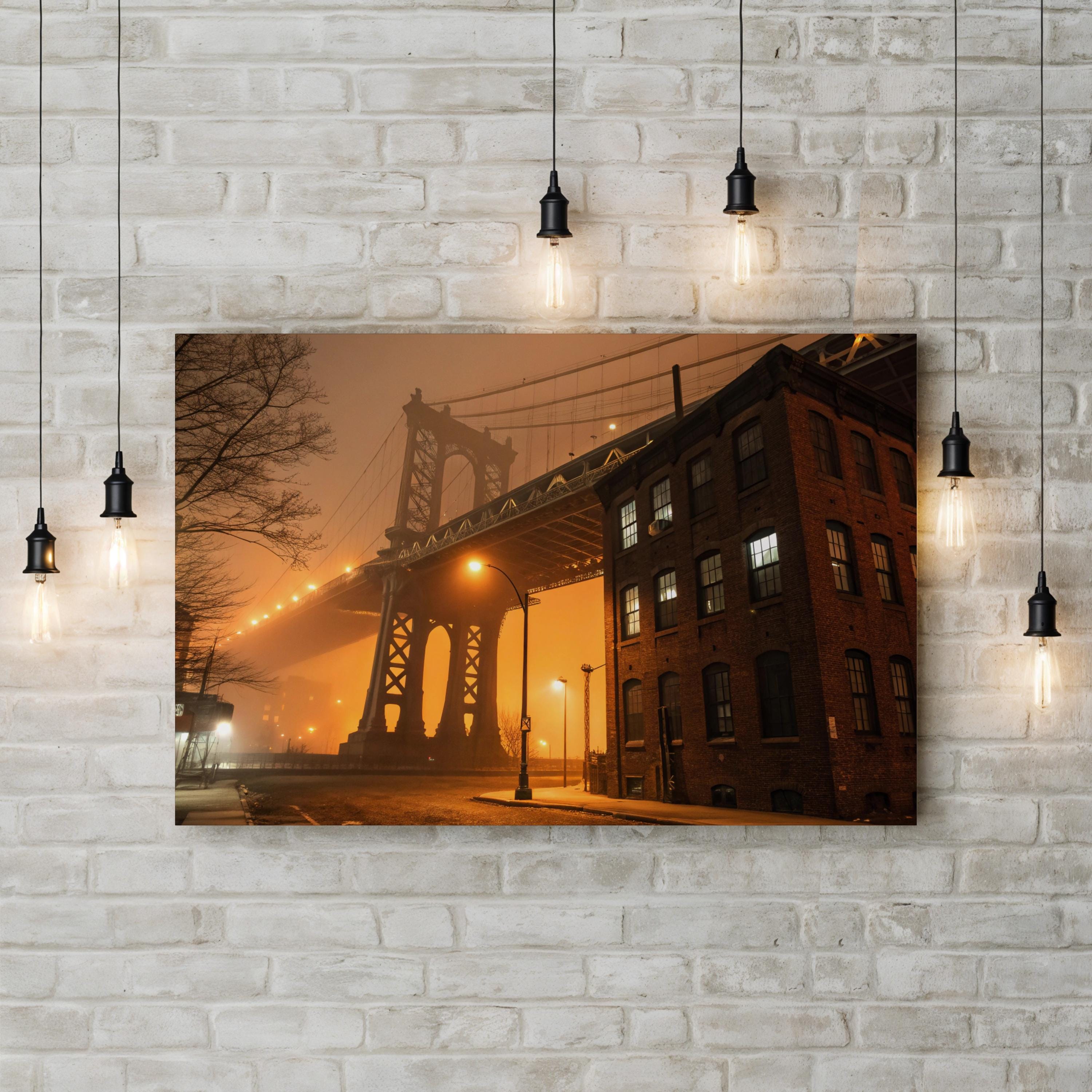 Golden Gate Bridge Foggy Skyline – Vintage Photography Wall Art | San Francisco Canvas Print