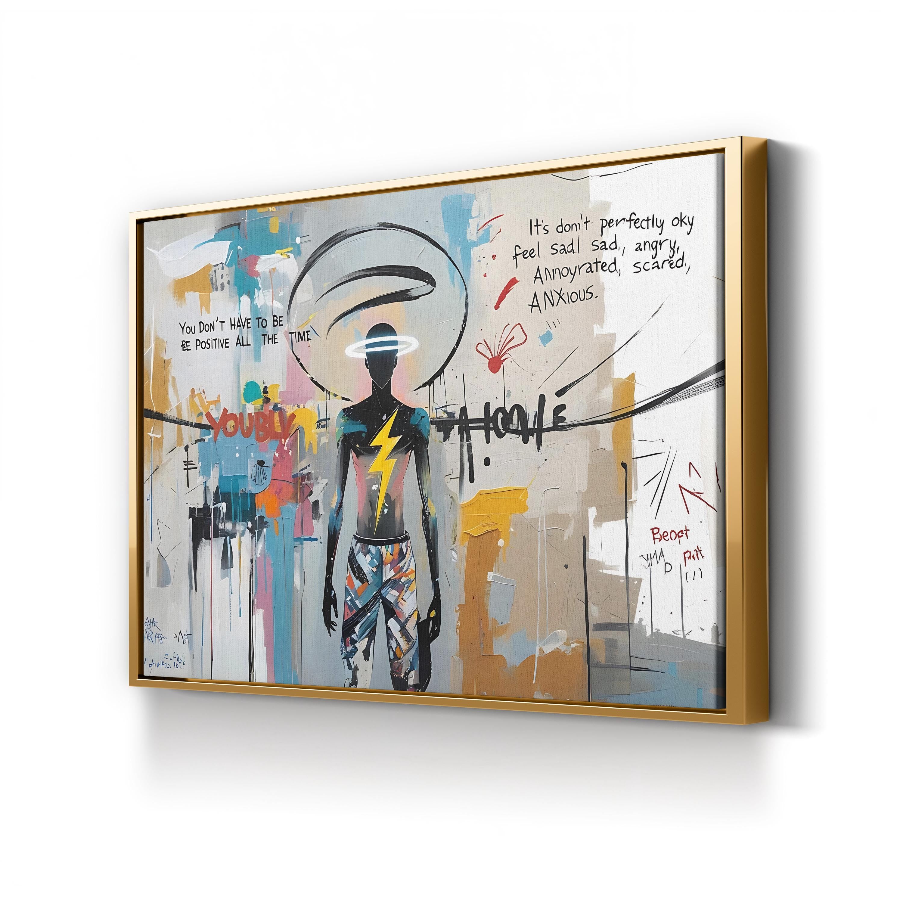 Abstract Figure with Motivational Quote – Period Illustration Wall Art | Modern Decor Canvas Print