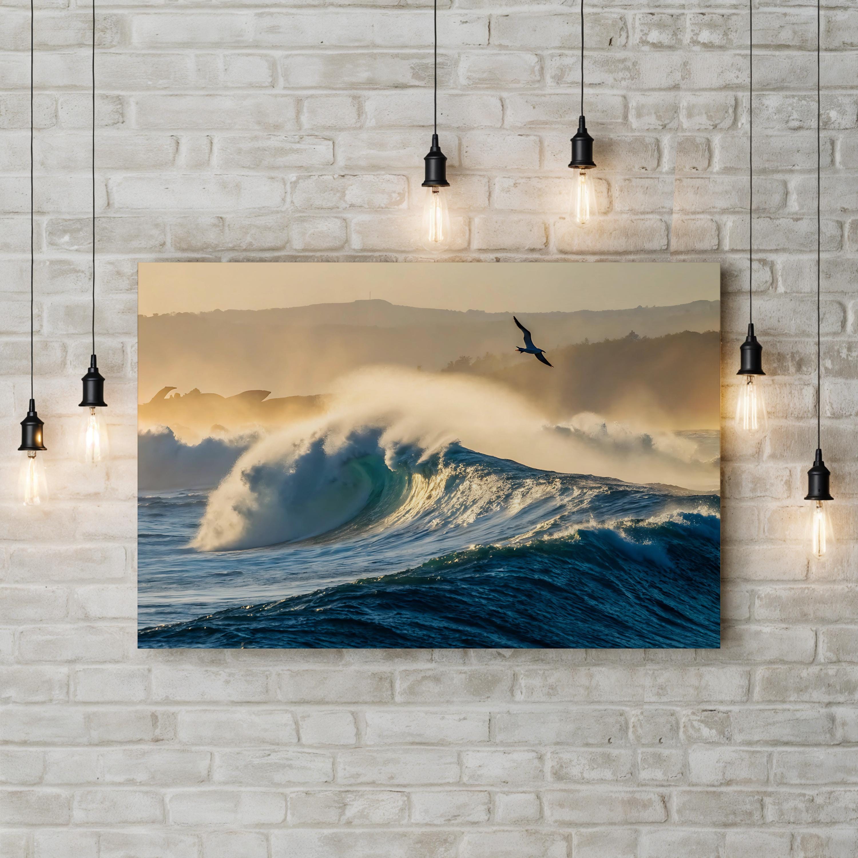 California Wave Surf – Vintage Photography Wall Art | Coastal Ocean Canvas Print