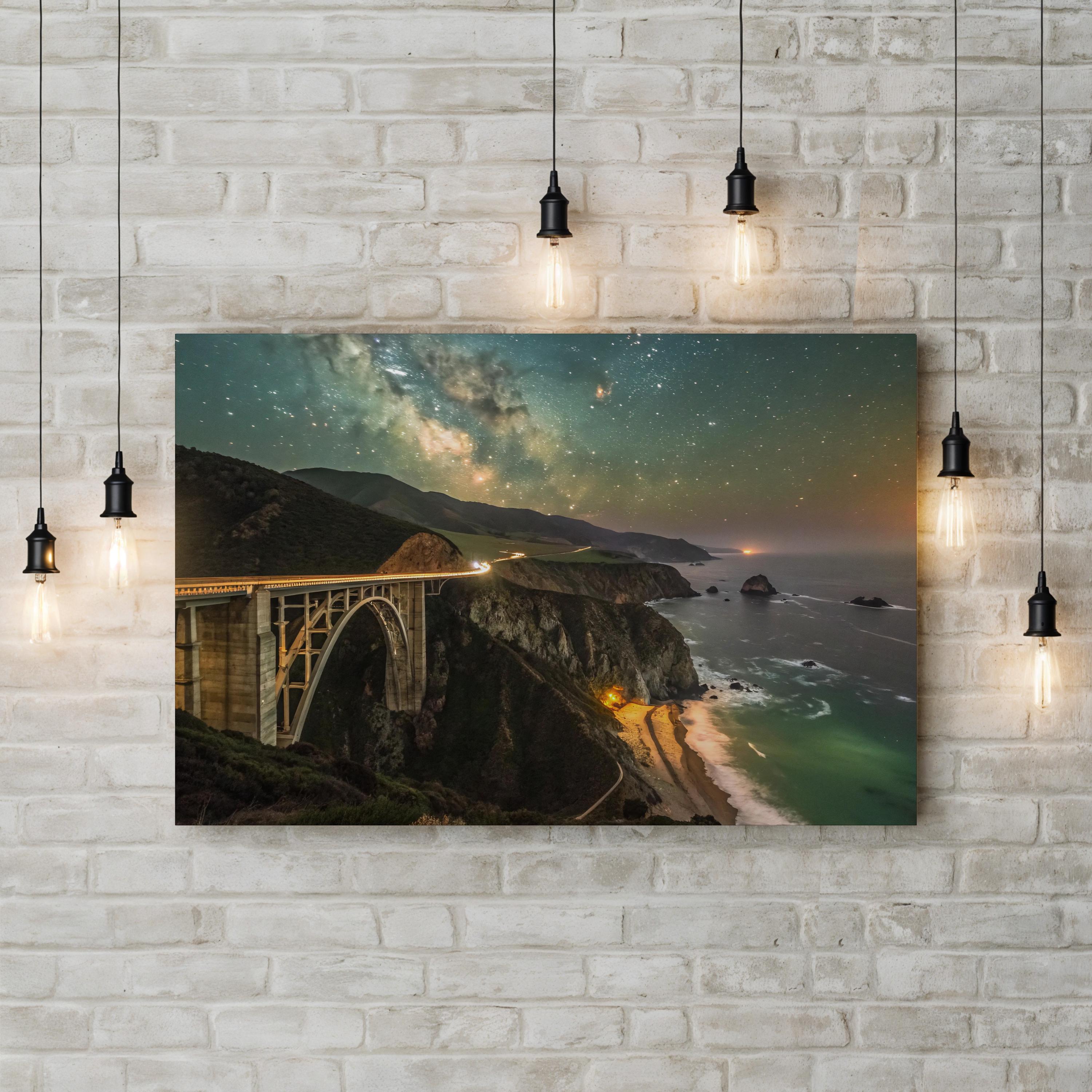 Bixby Bridge Big Sur Canvas Wall Art — Bixby Creek Bridge, Big Sur California Coastal Landscape Print