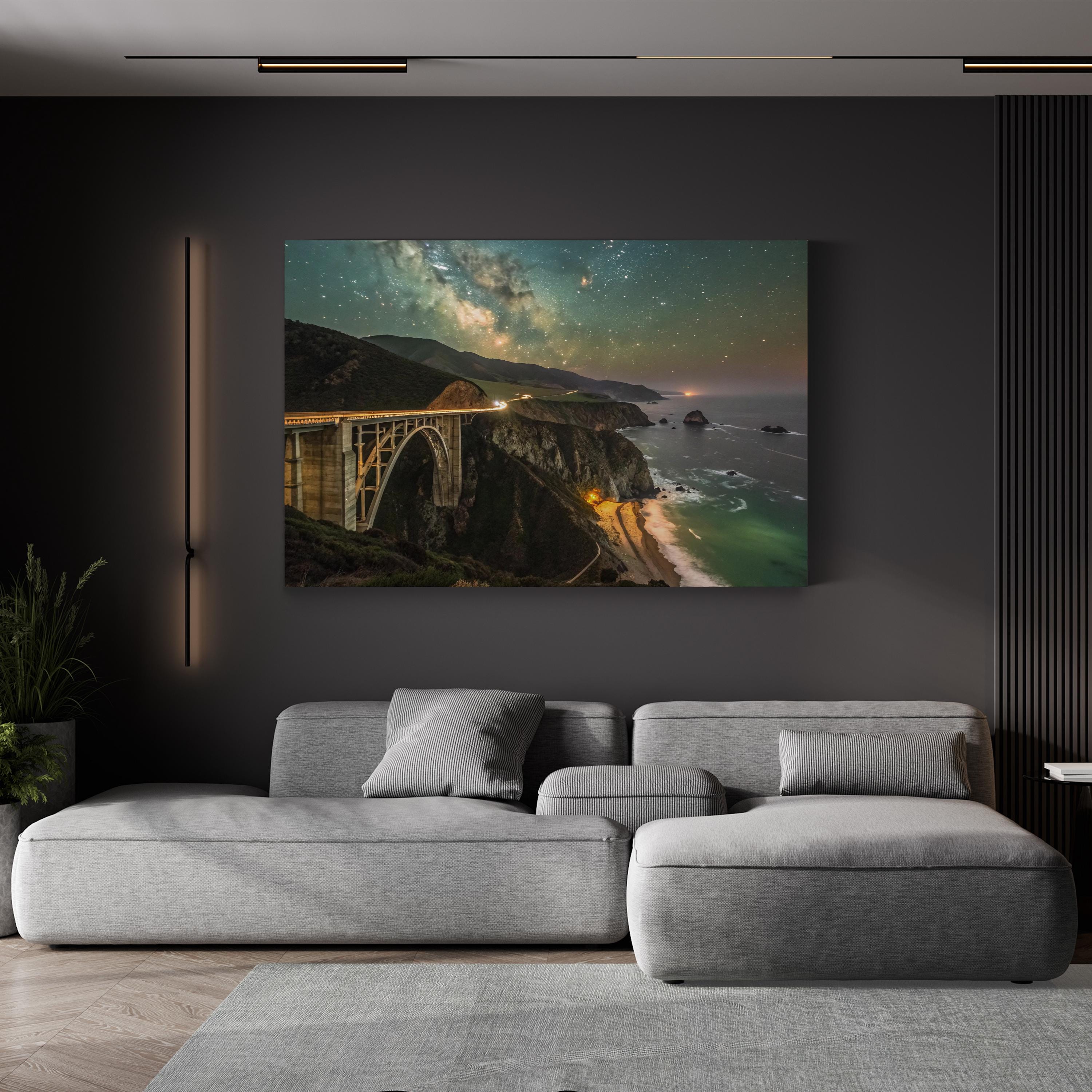 Bixby Bridge Big Sur Canvas Wall Art — Bixby Creek Bridge, Big Sur California Coastal Landscape Print