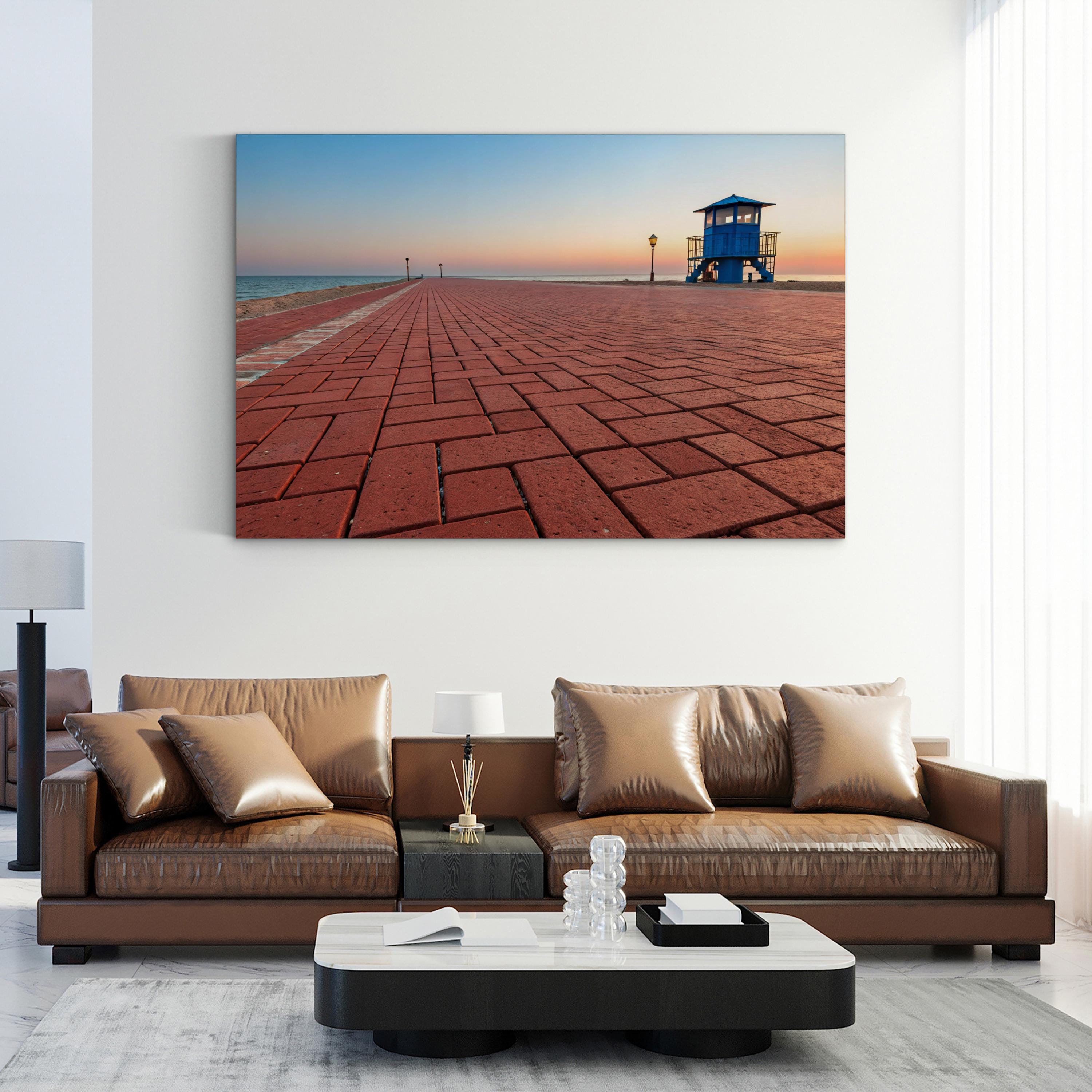 Rustic Brick Promenade – Vintage Photography Wall Art | Industrial Urban Canvas Print