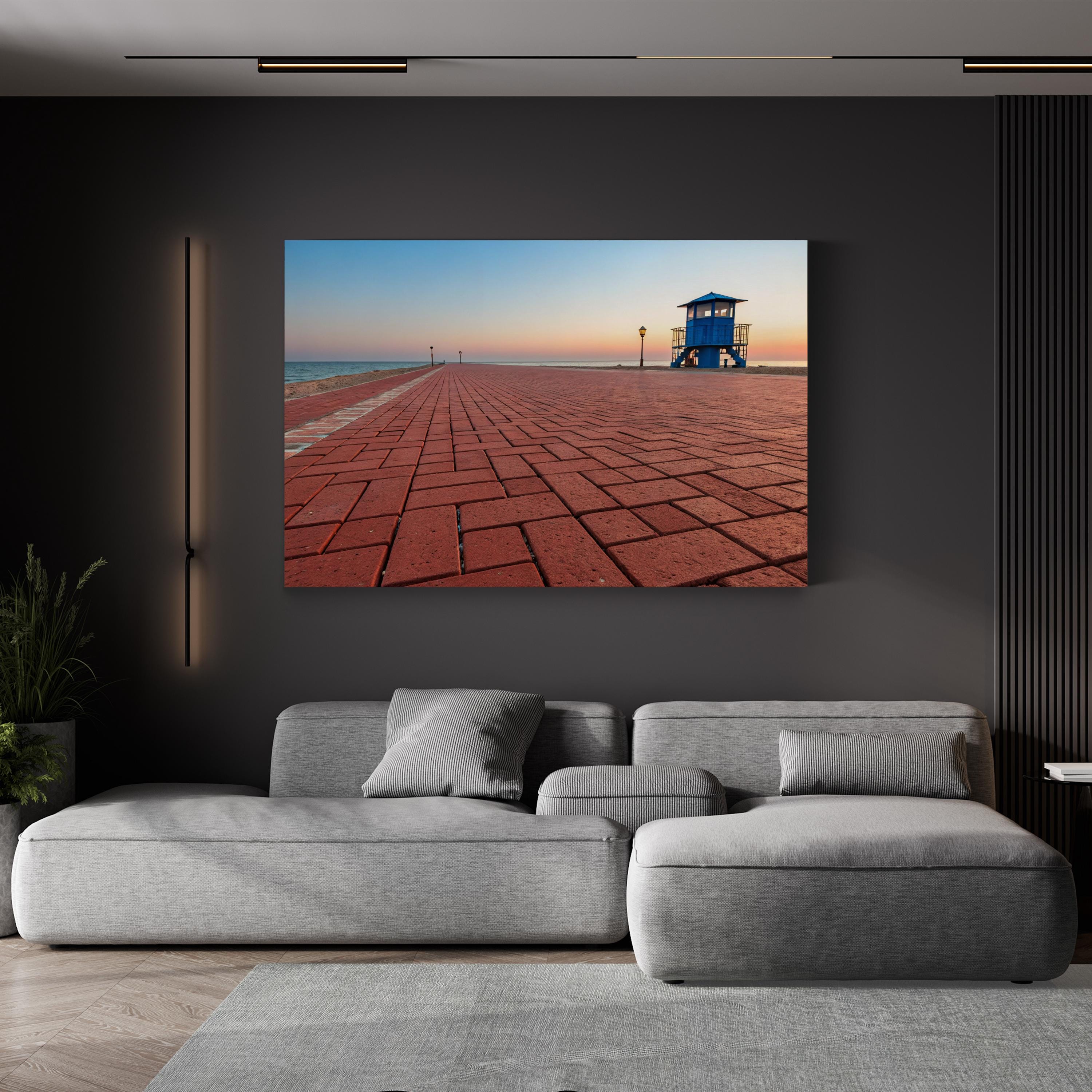 Rustic Brick Promenade – Vintage Photography Wall Art | Industrial Urban Canvas Print