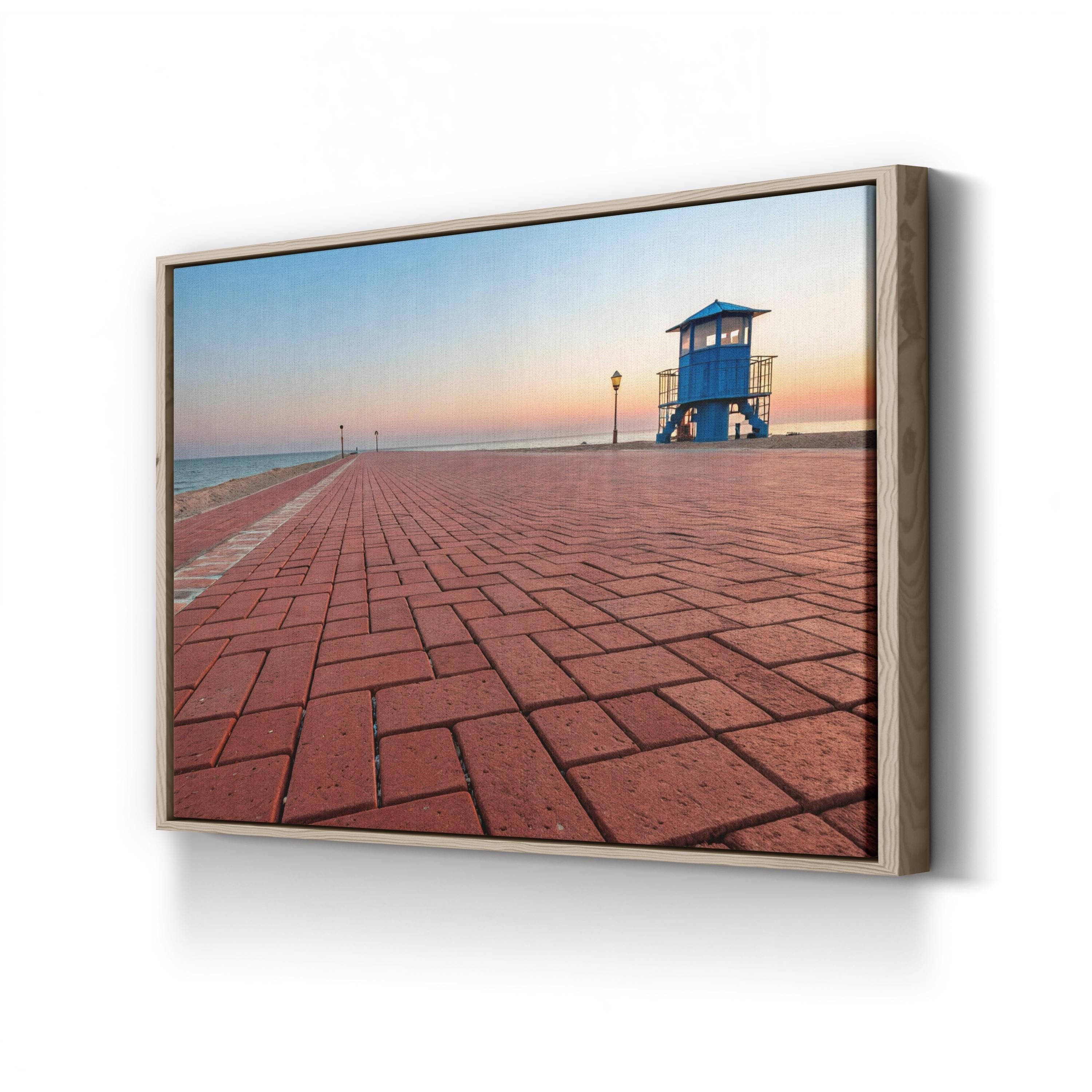 Rustic Brick Promenade – Vintage Photography Wall Art | Industrial Urban Canvas Print