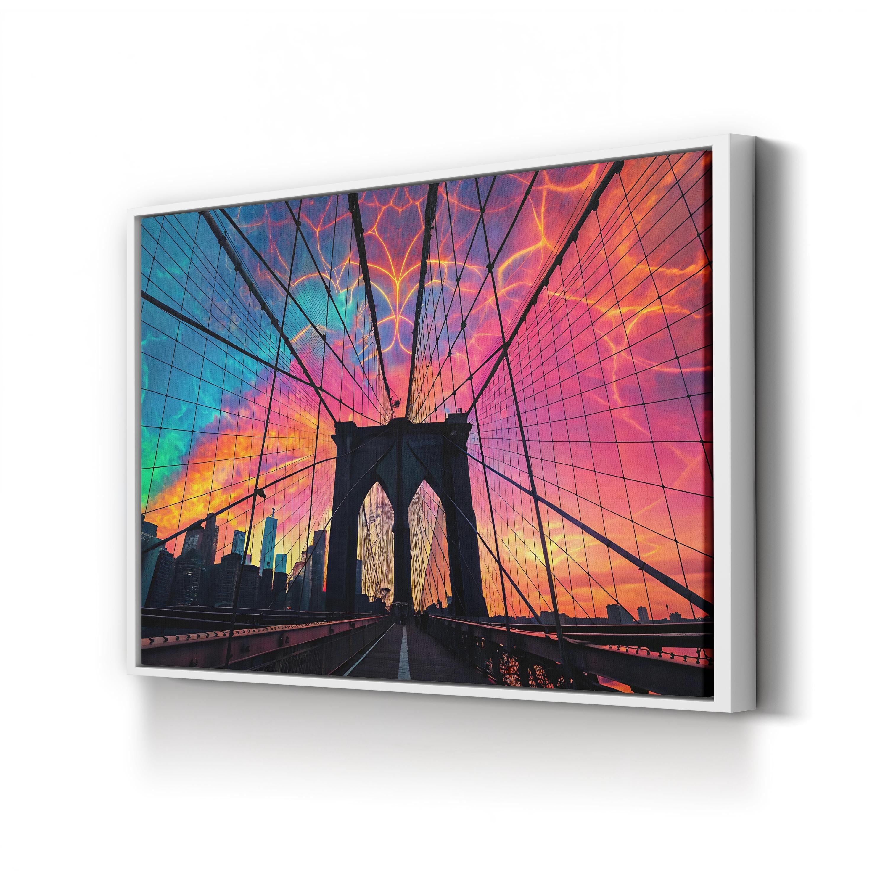 Brooklyn Bridge Architecture – Period Illustration Wall Art | New York Cityscape Canvas Print