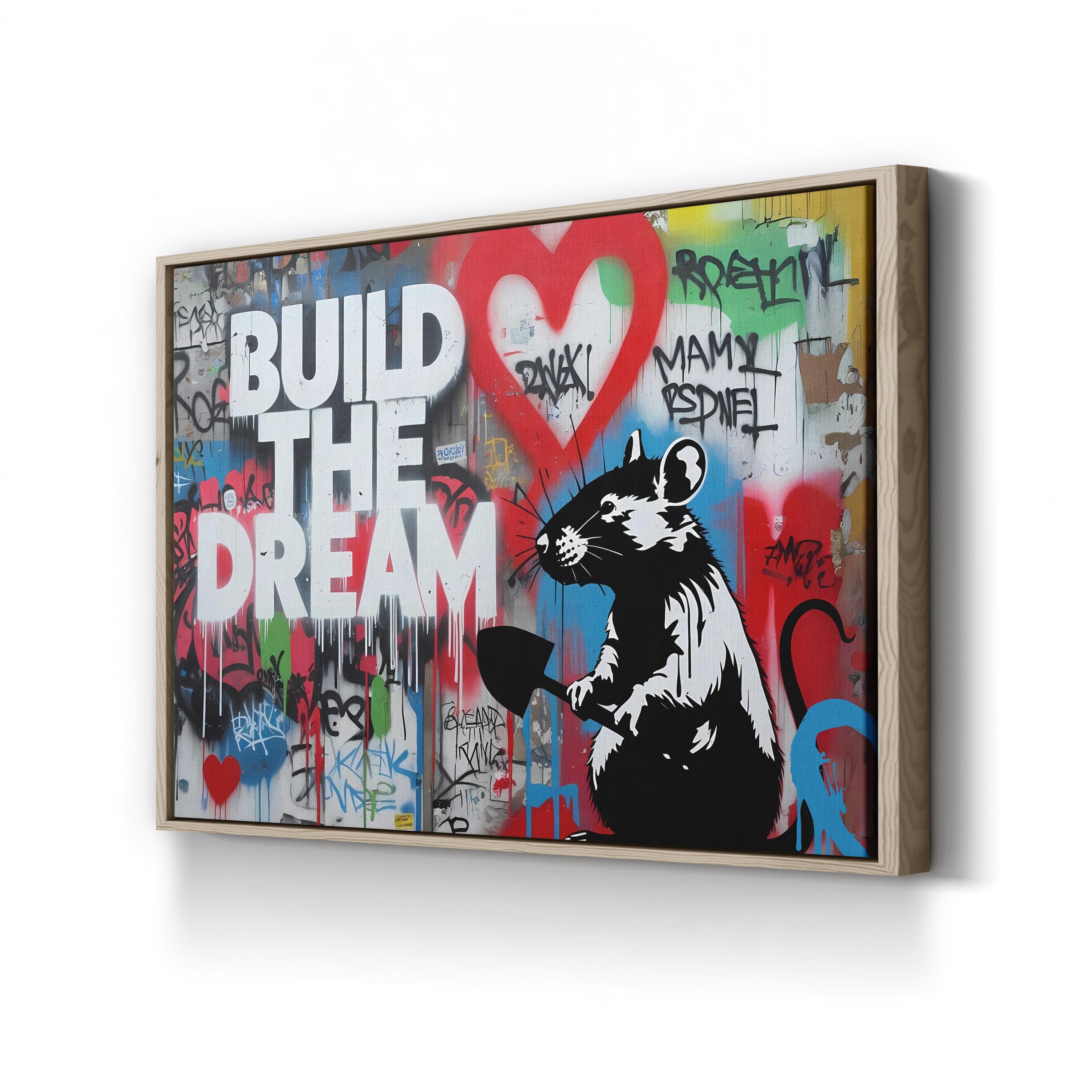 Build The Dream Inspirational Quote Graffiti Wall Art