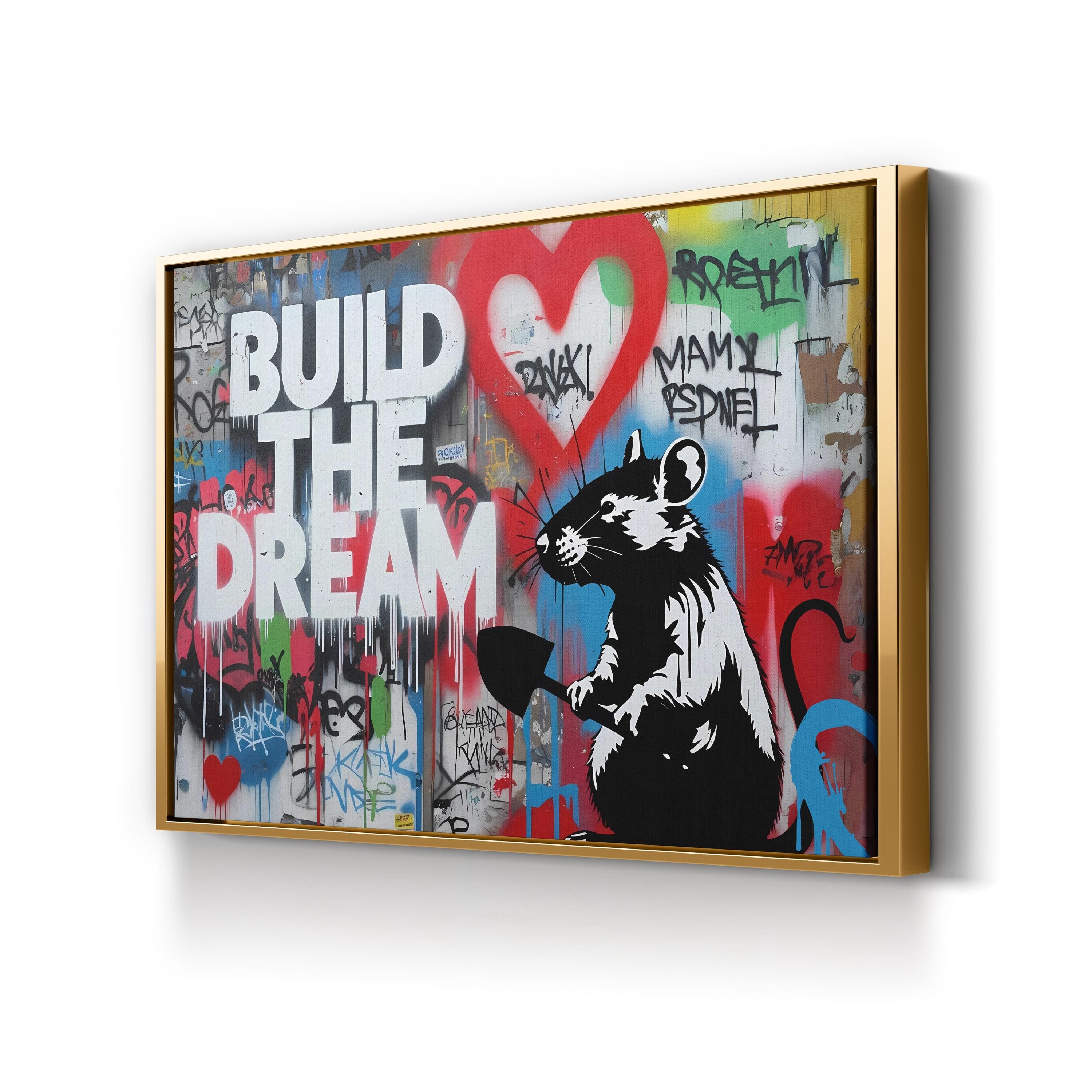 Build The Dream Inspirational Quote Graffiti Wall Art