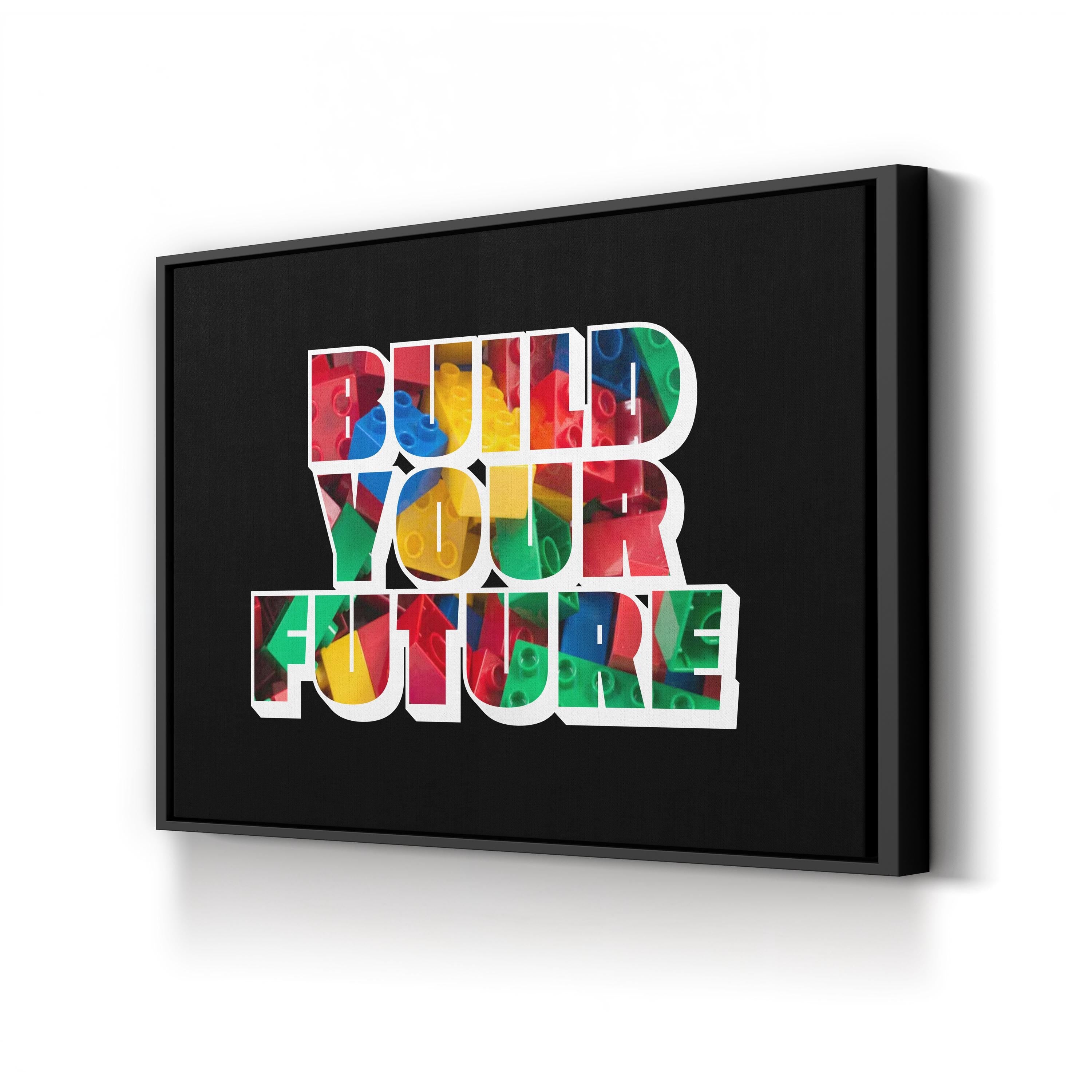 Build Your Future Motivational Canvas Wall Art | Modern Inspirational Typography Print