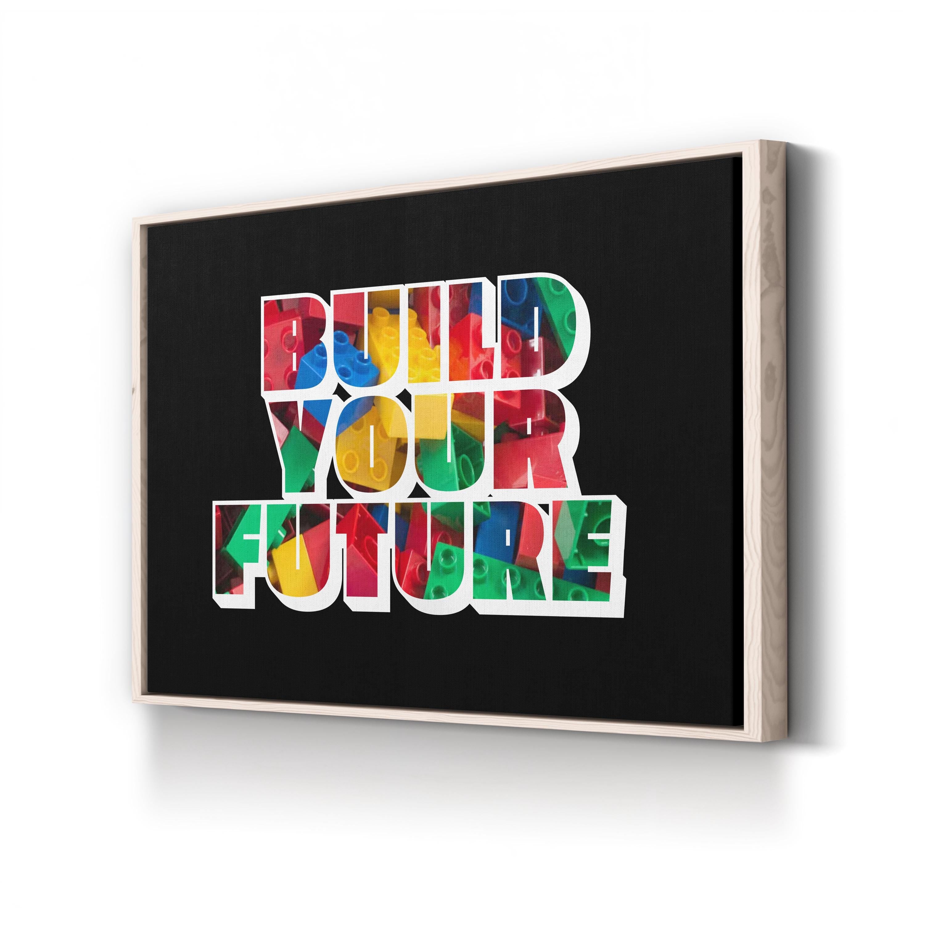 Build Your Future Motivational Canvas Wall Art | Modern Inspirational Typography Print