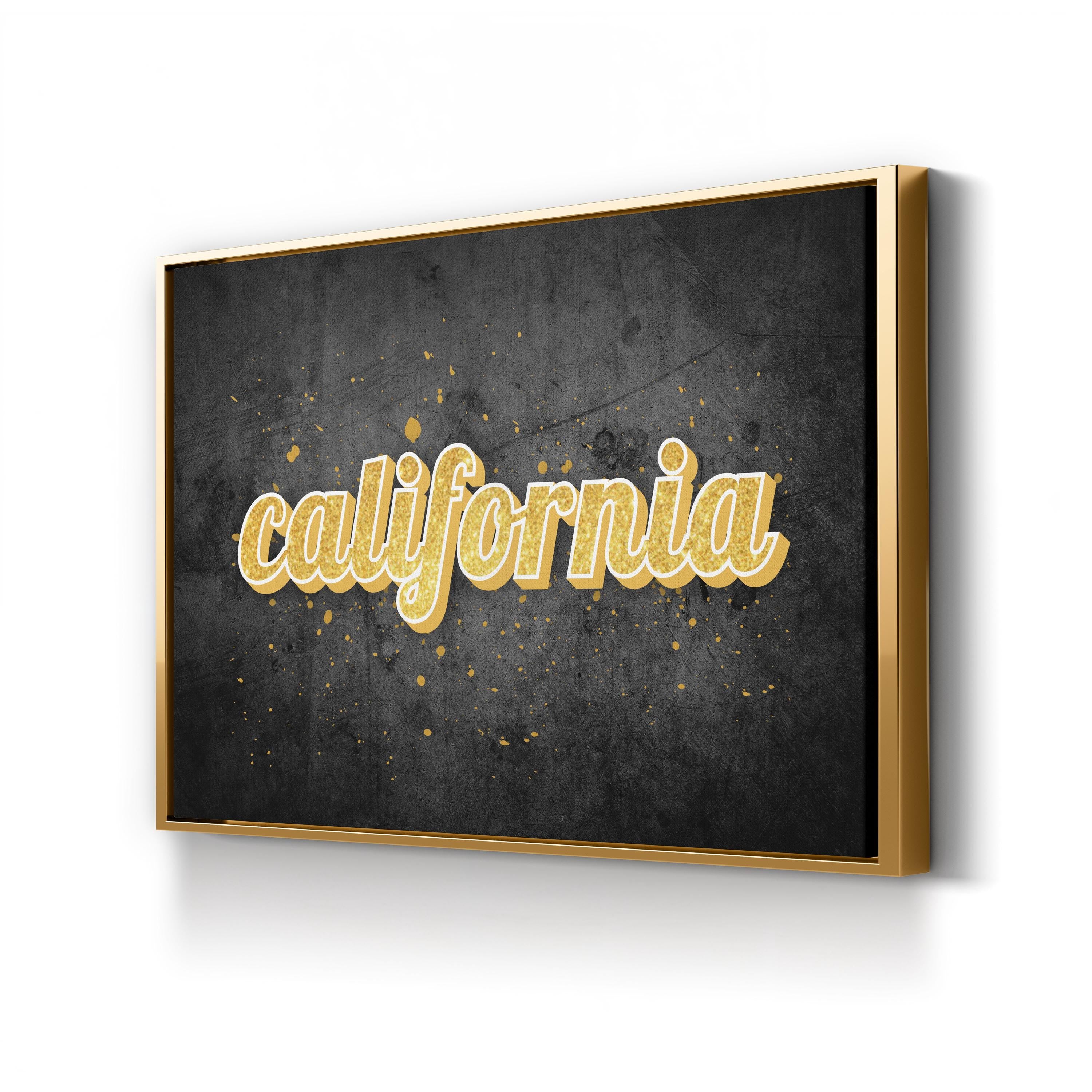 California Gold Calligraphy – Period Illustration Wall Art | Typographic Canvas Print