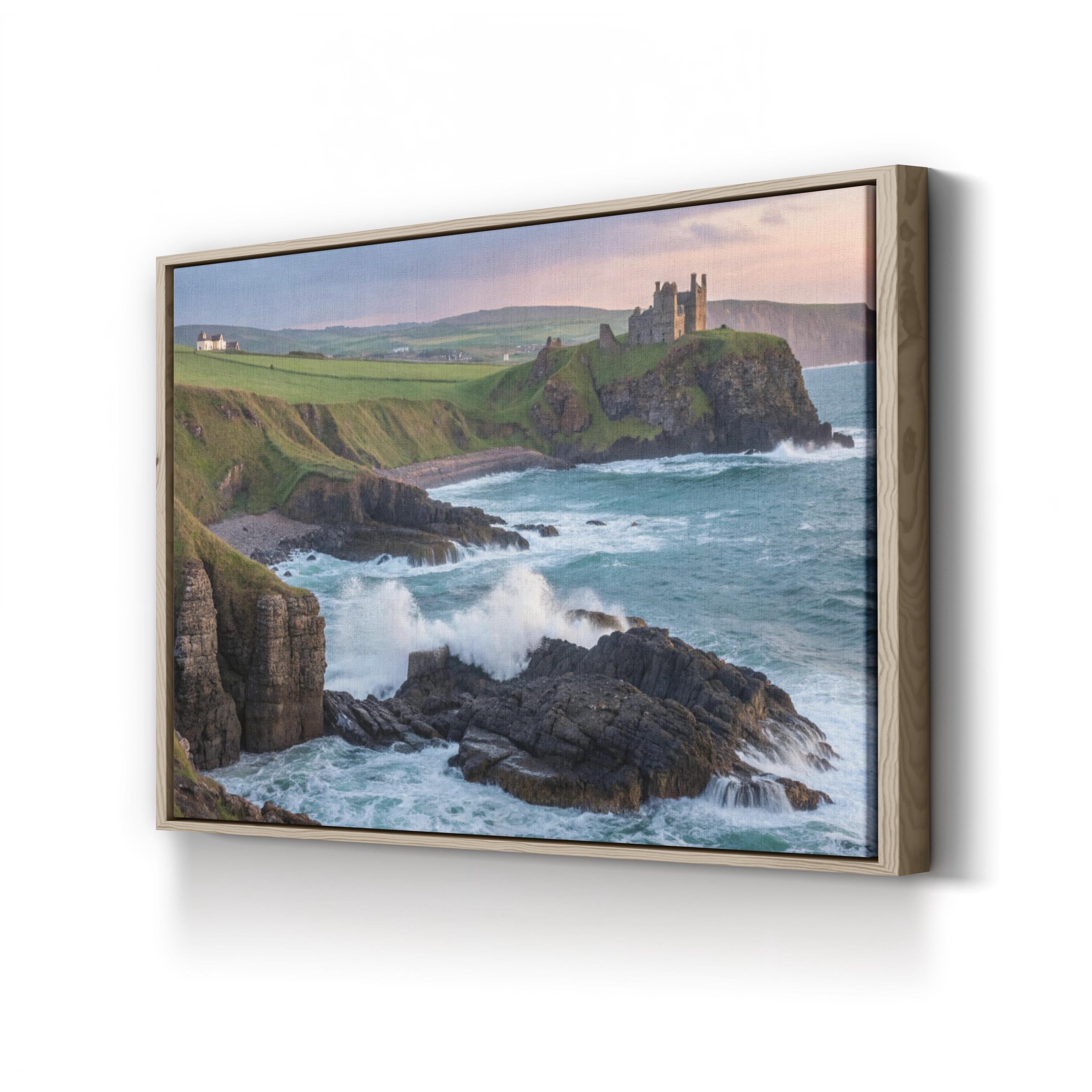 Coastal Castle Seascape – Vintage Photography Wall Art | Ocean Landscape Canvas Print
