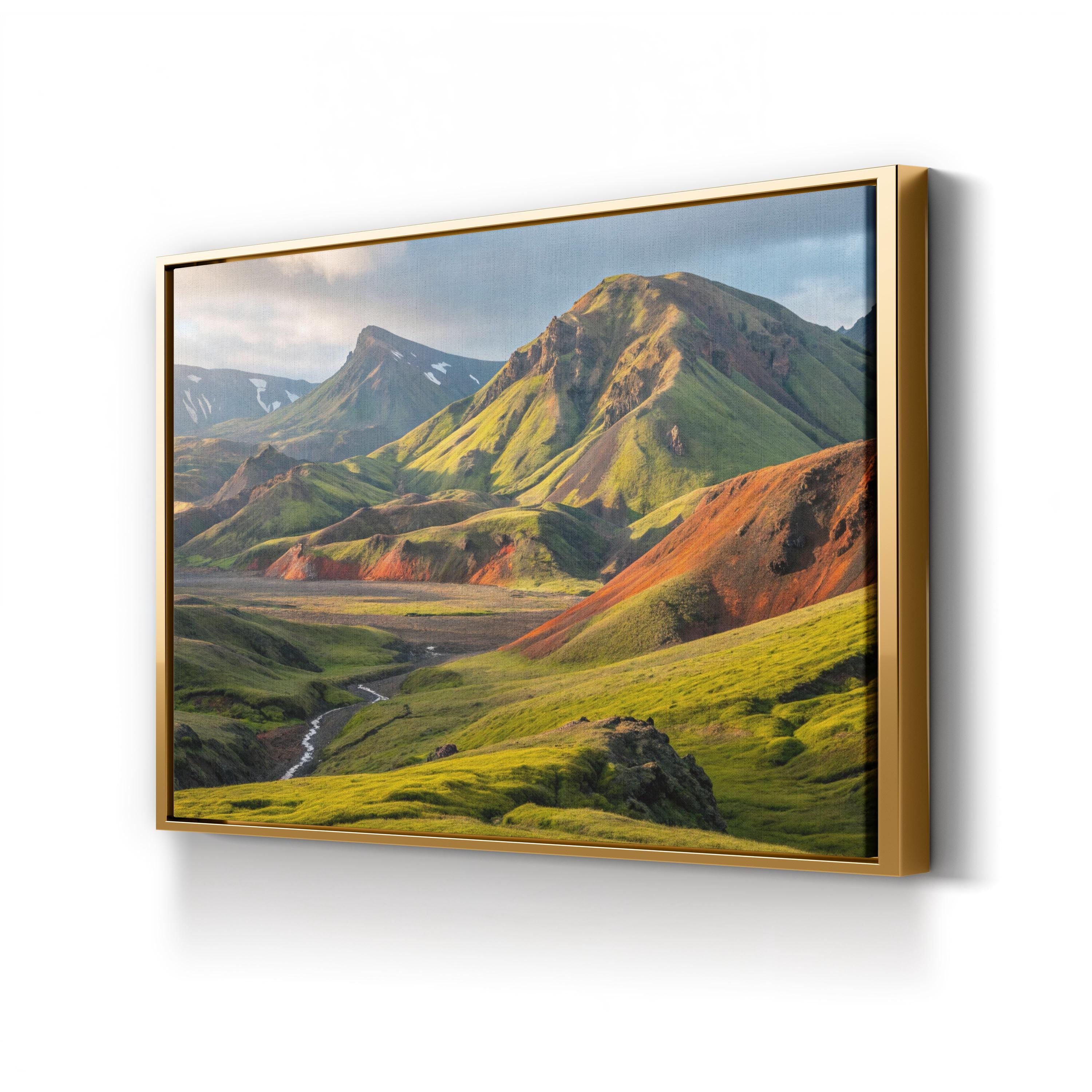 Mountain Valley Green Hills – Vintage Photography Wall Art | Scenic Landscape Canvas Print