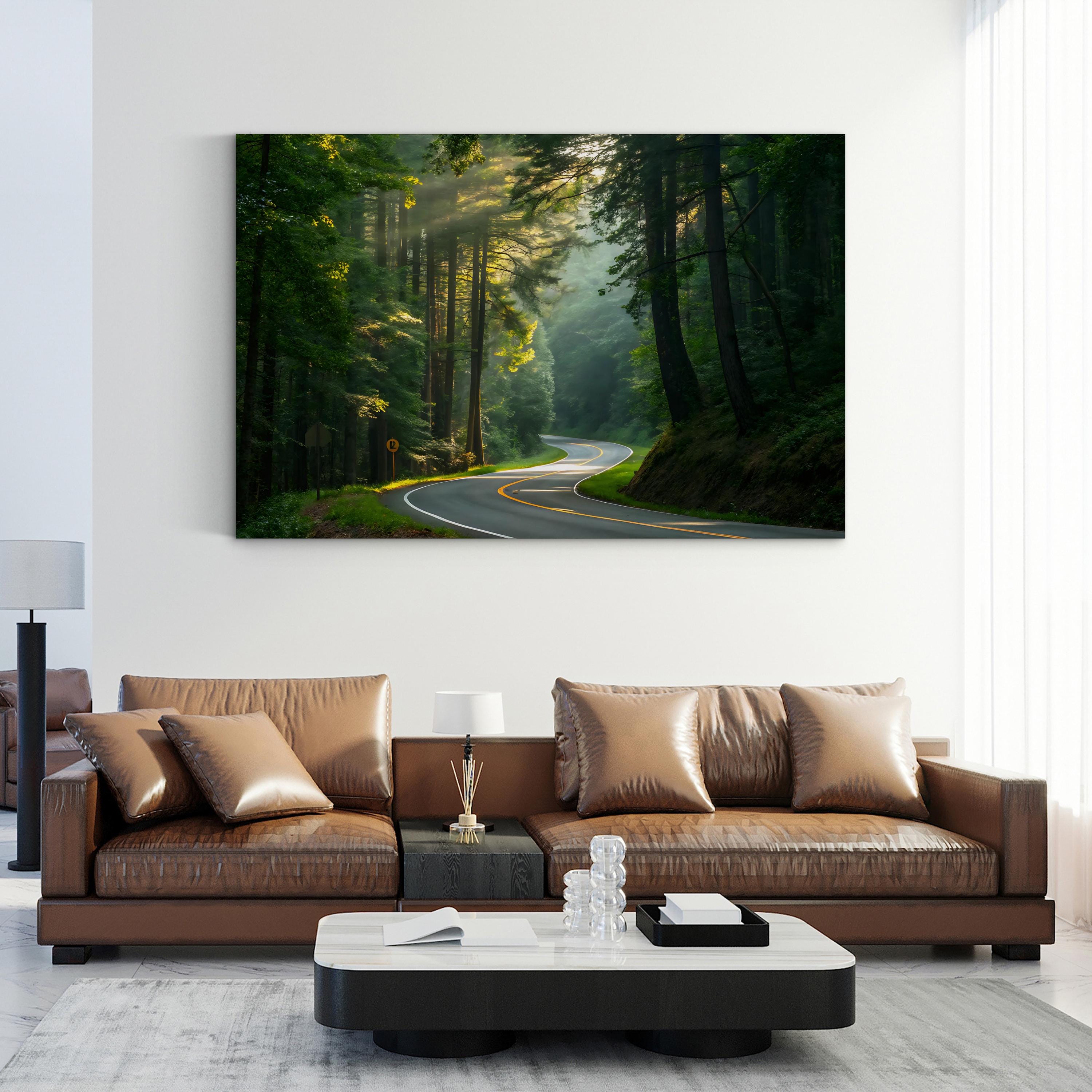 Country Road Scenic – Vintage Photography Wall Art | Countryside Landscape Canvas Print