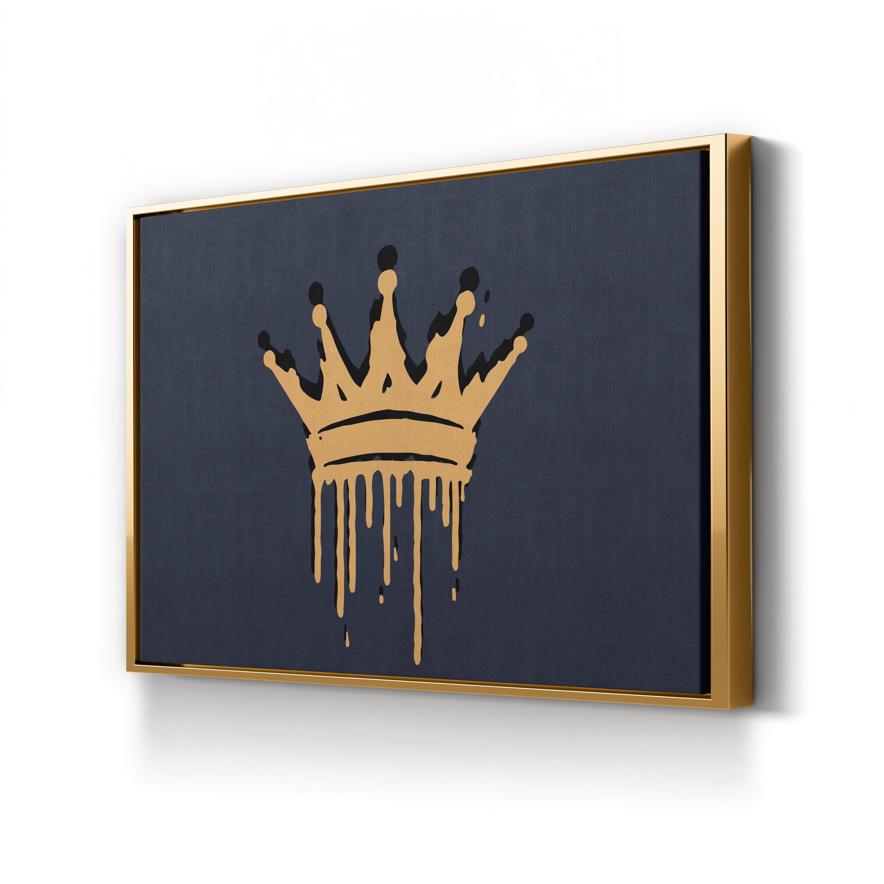 Crown II Calligraphy – Period Illustration Wall Art | Royal Typographic Canvas Print