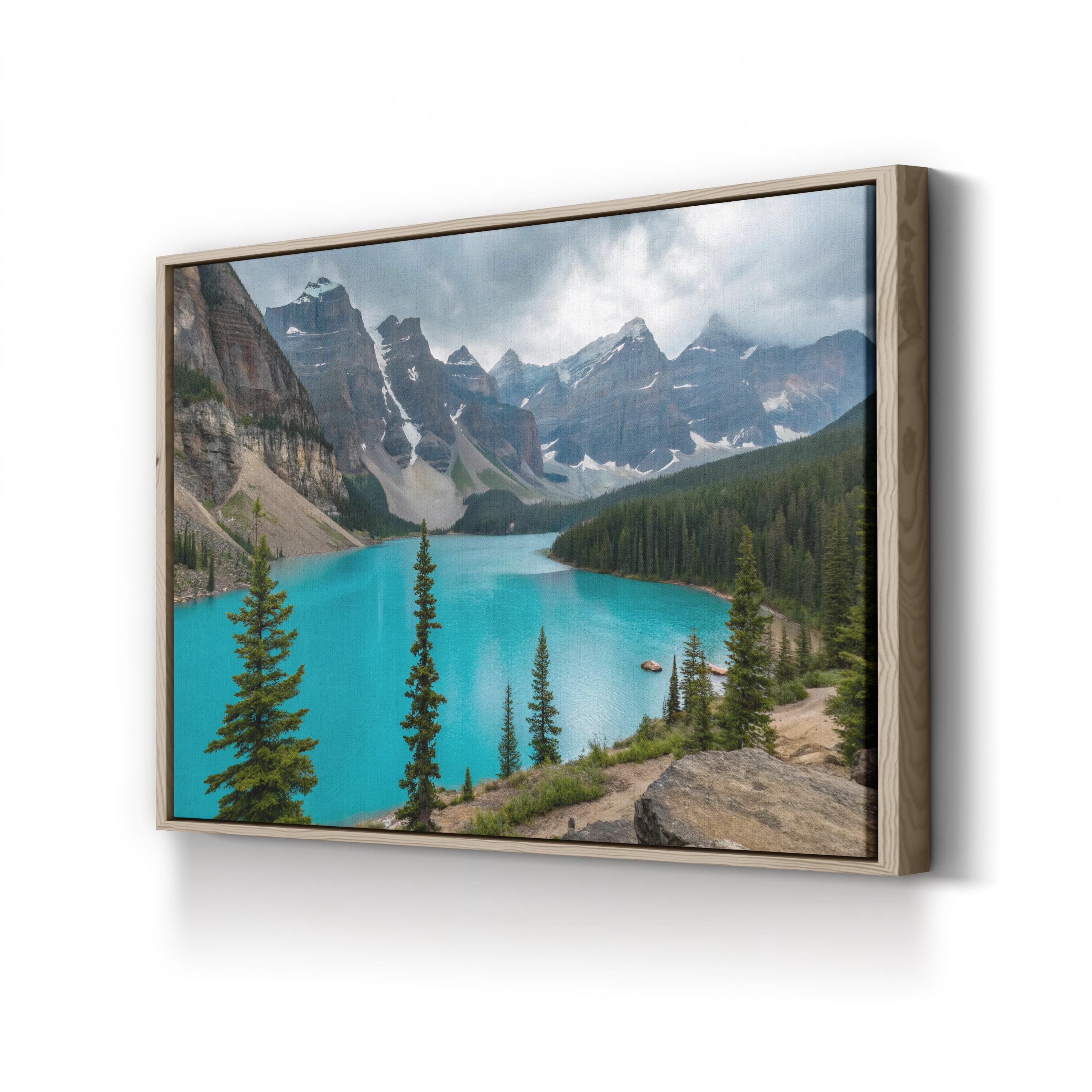 Turquoise Mountain Lake Canvas Art Print
