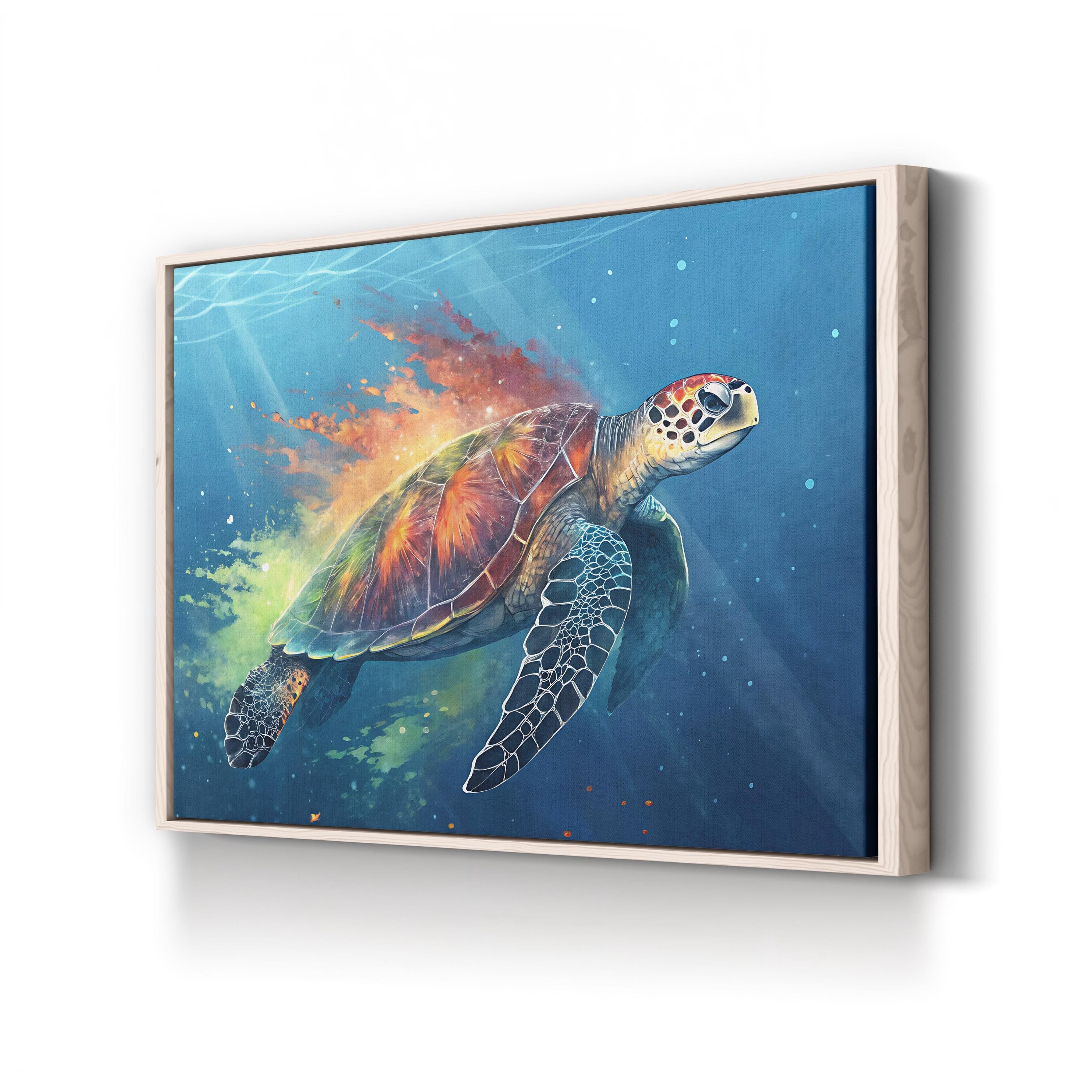 Watercolor Sea Turtle – Period Illustration Wall Art | Ocean Marine Canvas Print