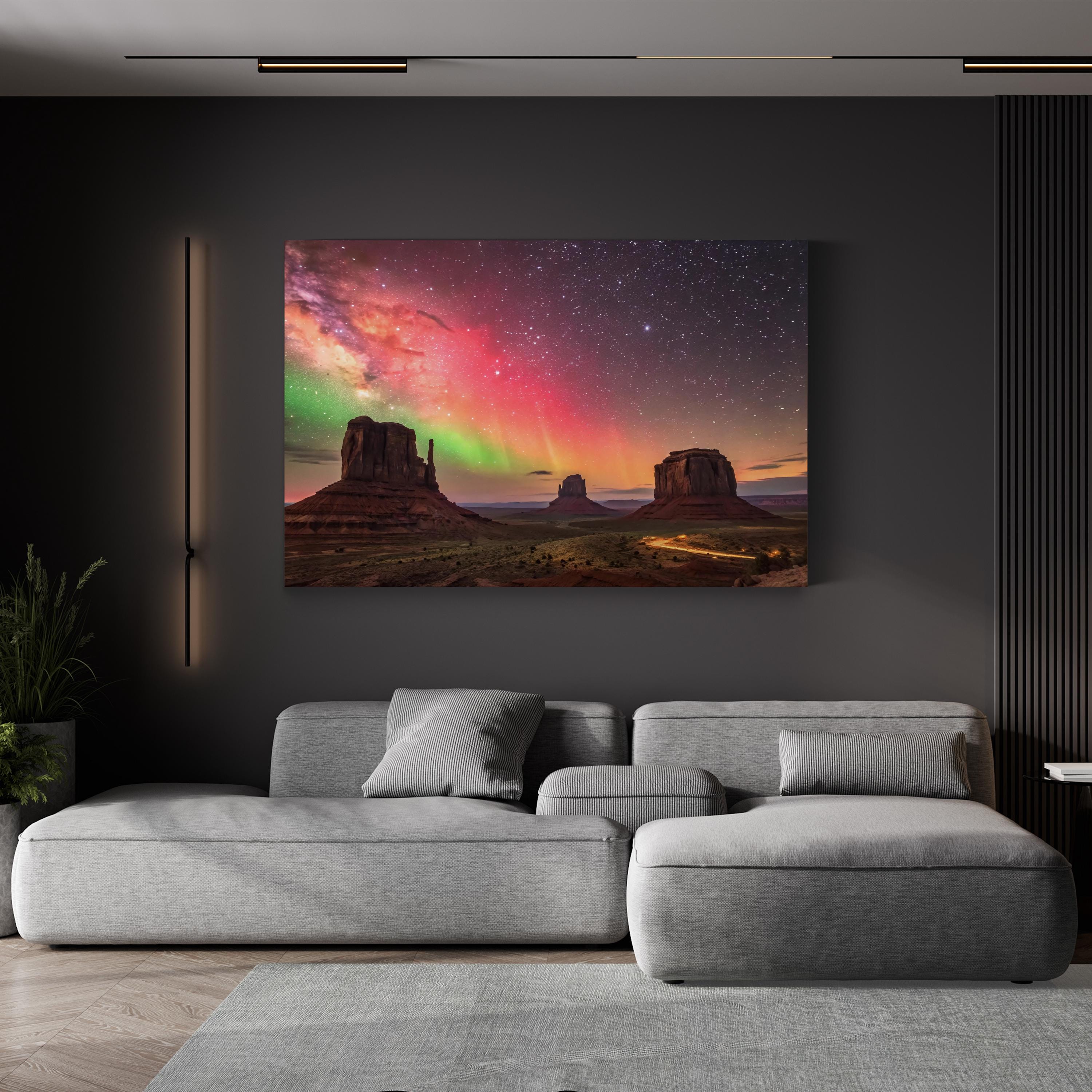 Desert Sunset Rock Panorama – Vintage Photography Wall Art | Nature Landscape Canvas Print