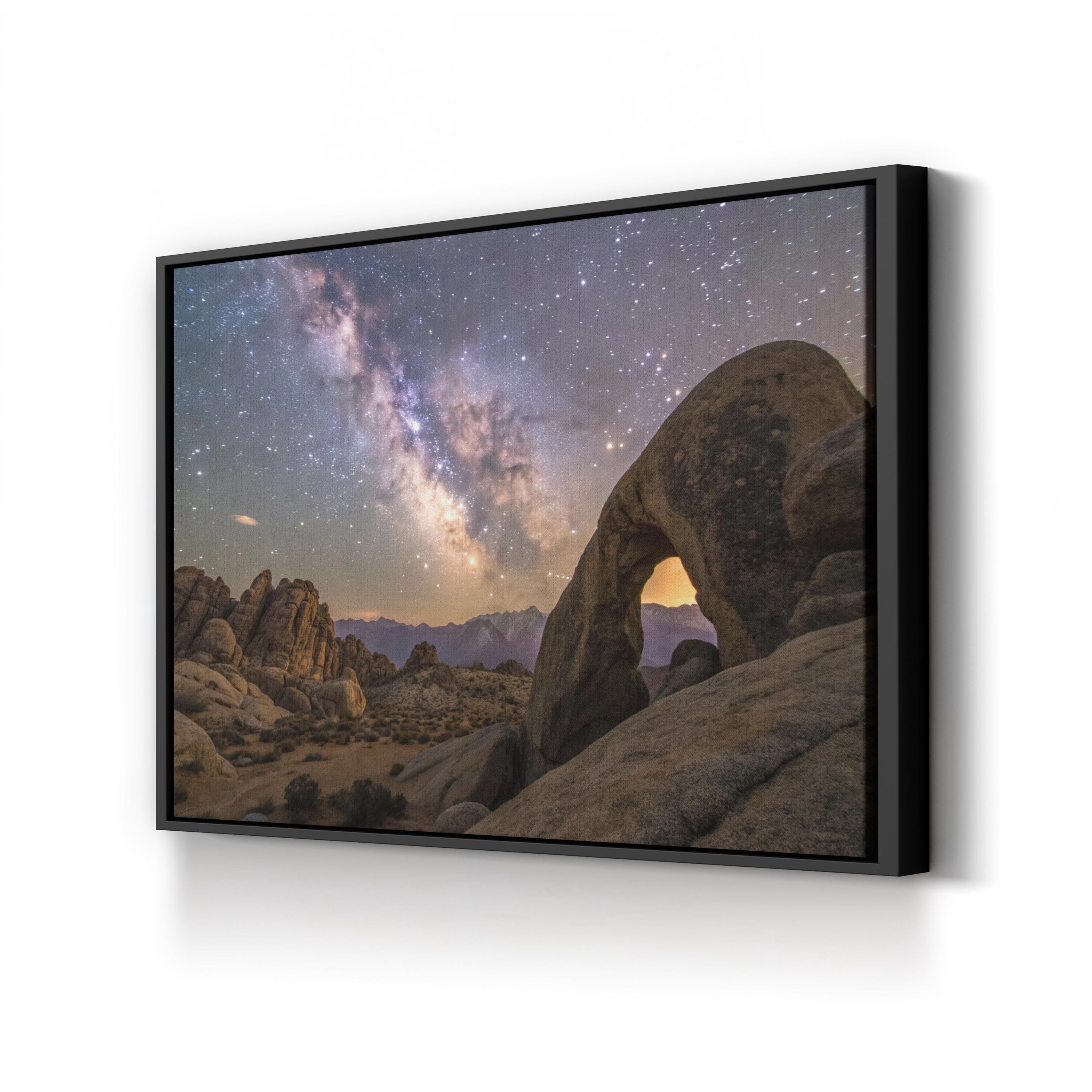 Milky Way Desert Arch – Vintage Photography Wall Art | Starry Night Canvas Print