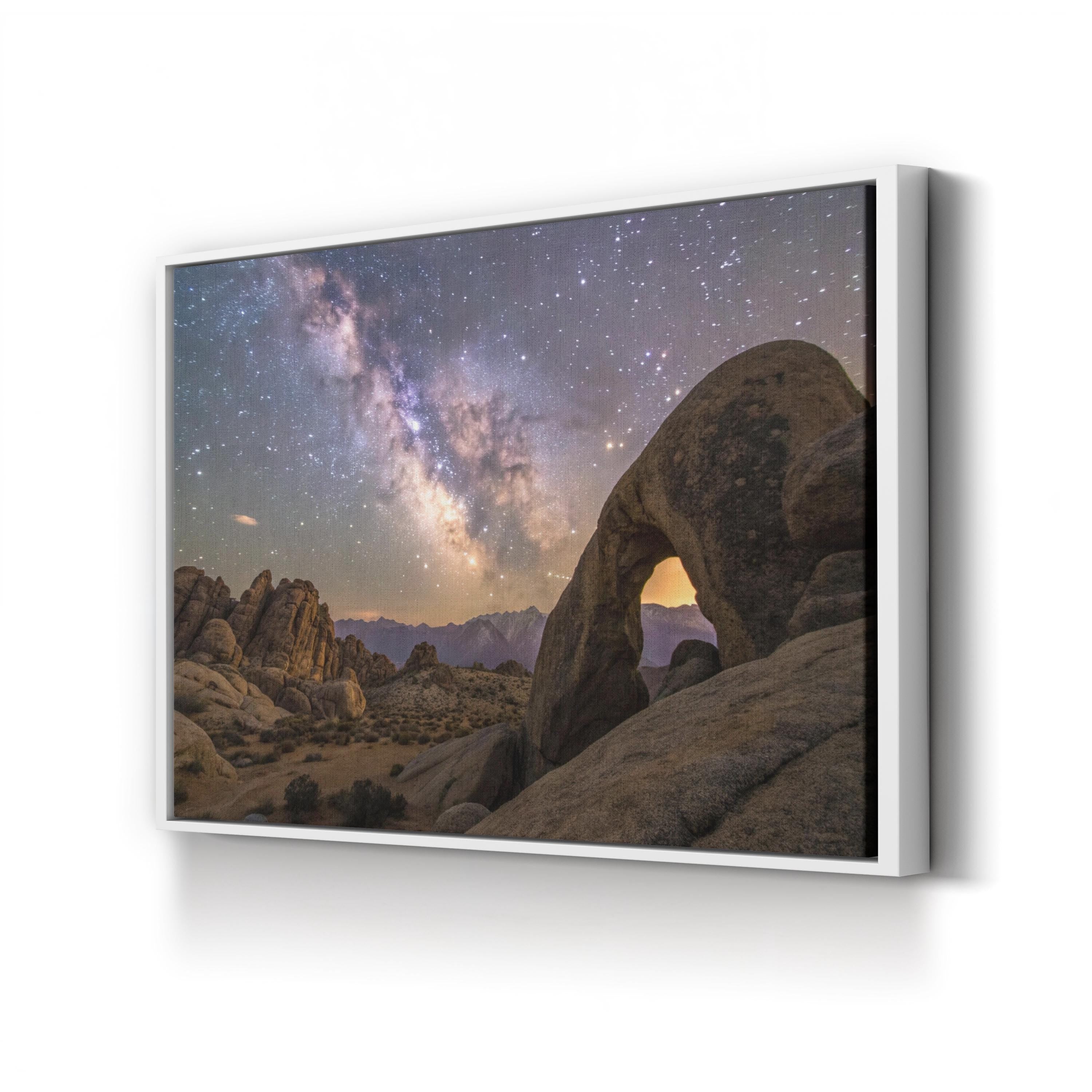 Milky Way Desert Arch – Vintage Photography Wall Art | Starry Night Canvas Print