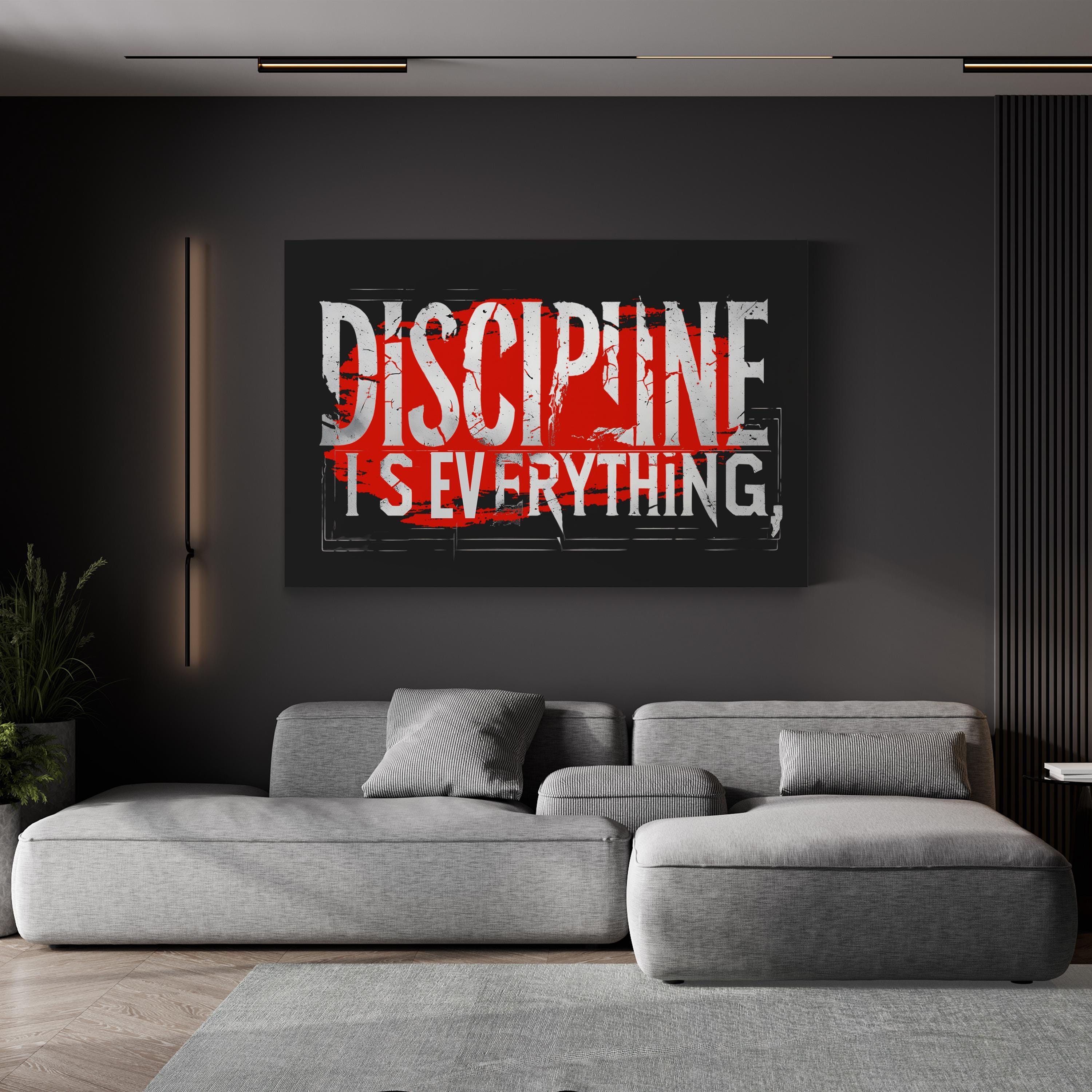 Motivational DISCIPLINE IS EVERYTHING Typography Wall Art