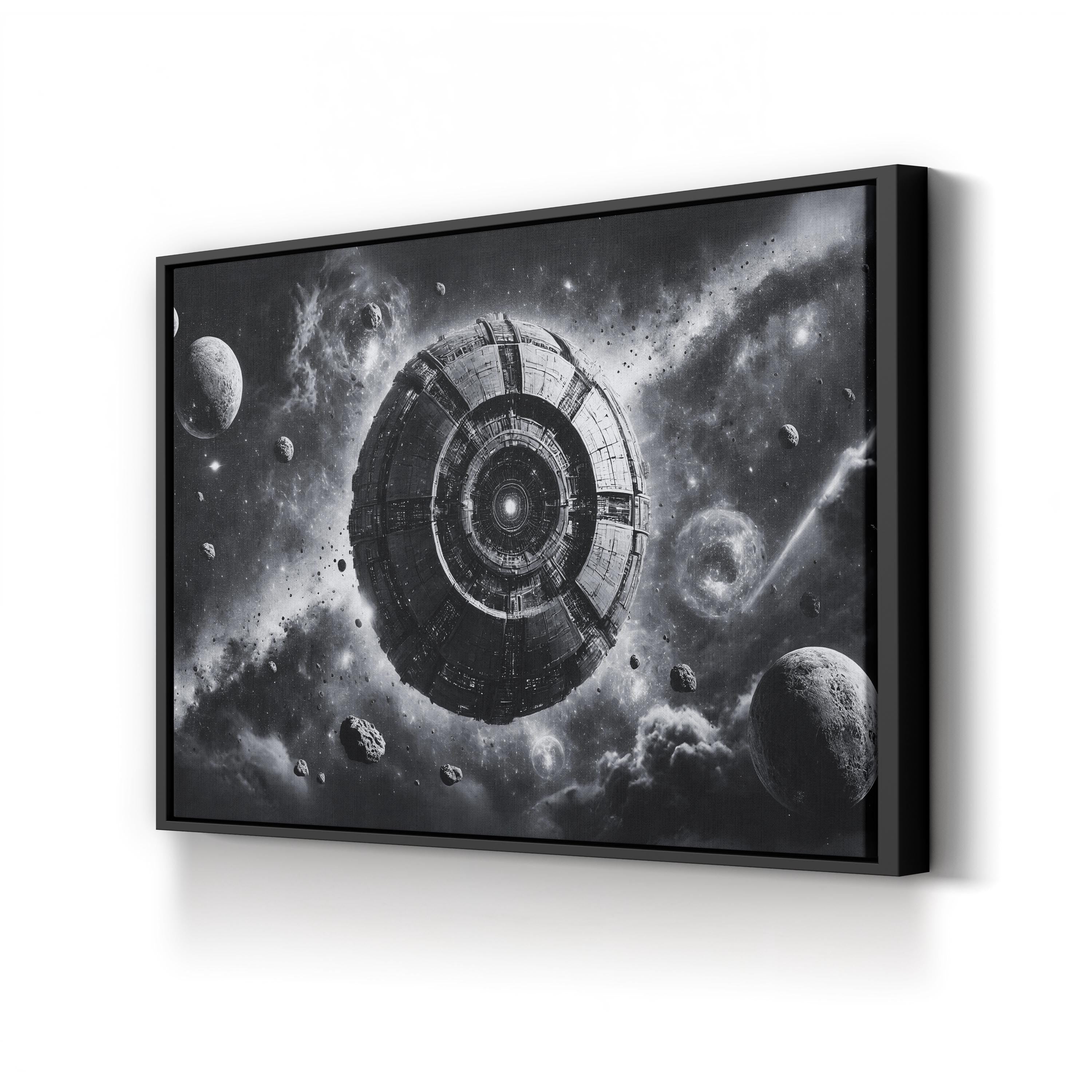 Cosmic Disturbance B&W Canvas – Motivational Galaxy Wall Art
